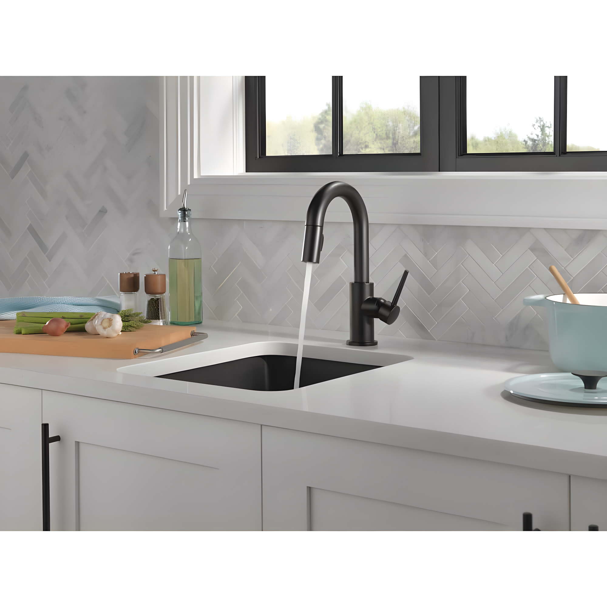 Trinsic Pull Down Sprayer Bar Faucet, Single Handle Prep Sink Faucet