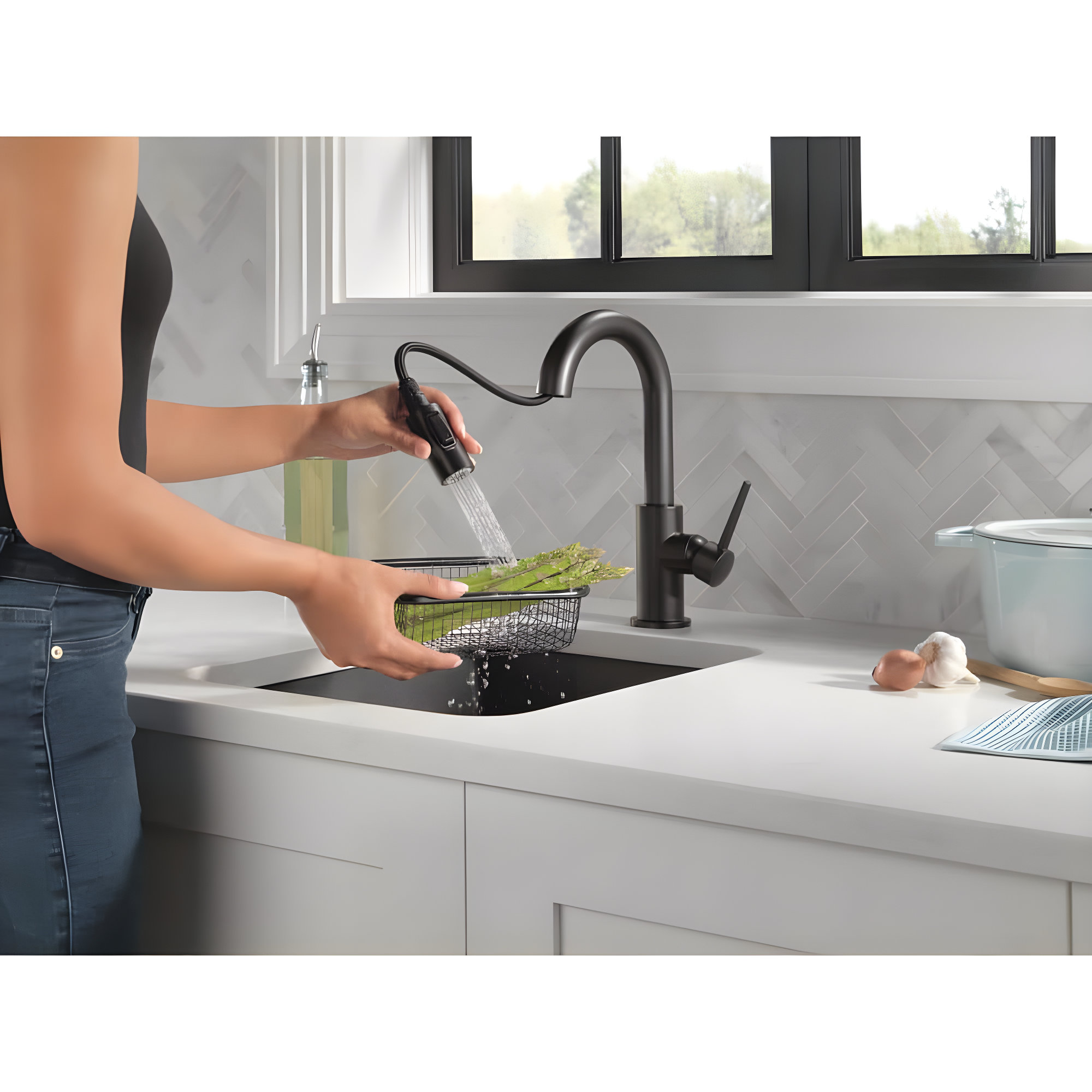 Trinsic Pull Down Sprayer Bar Faucet, Single Handle Prep Sink Faucet