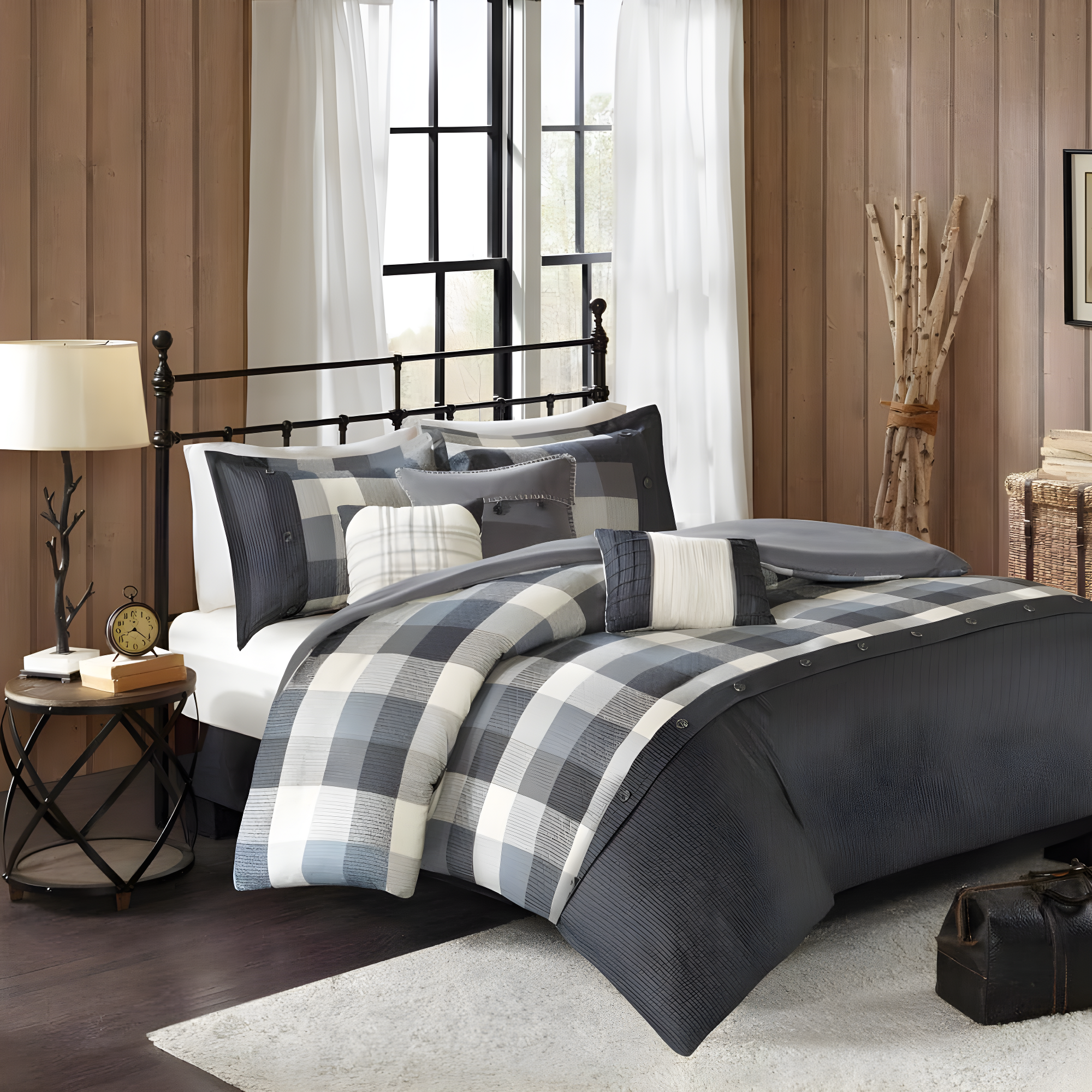 Madison Park Ridge 6 Piece Printed Herringbone Quilt Set with Throw Pillows