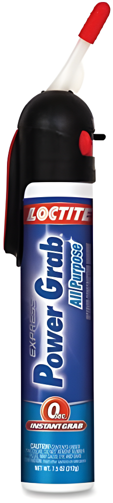 Loctite Power Grab Construction Adhesive All Purpose, Pack of 1, White 7.5 fl oz Pressure Pack