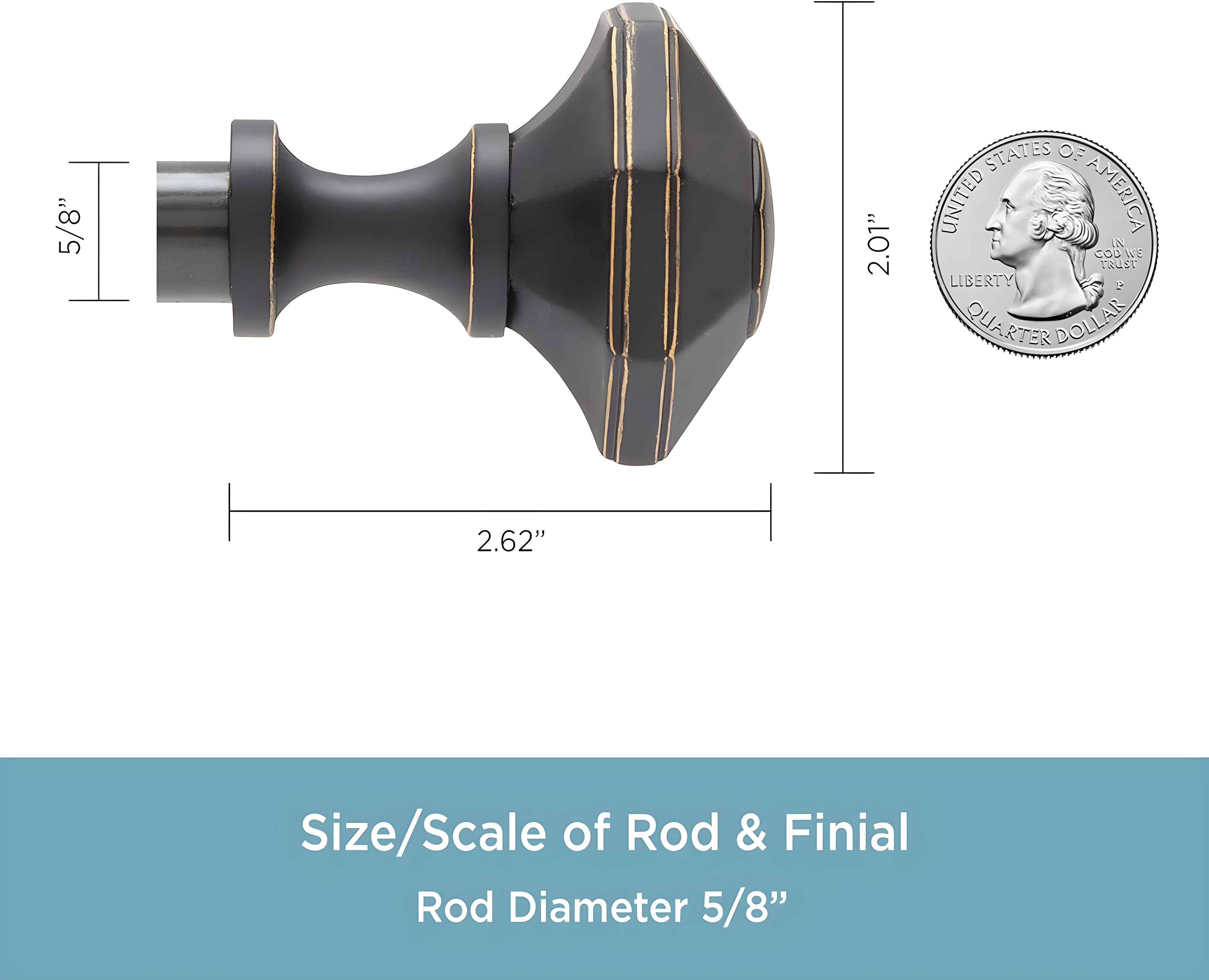 Kenney Richmond Kenney Sanders 5/8" Standard Decorative Window Curtain Rod