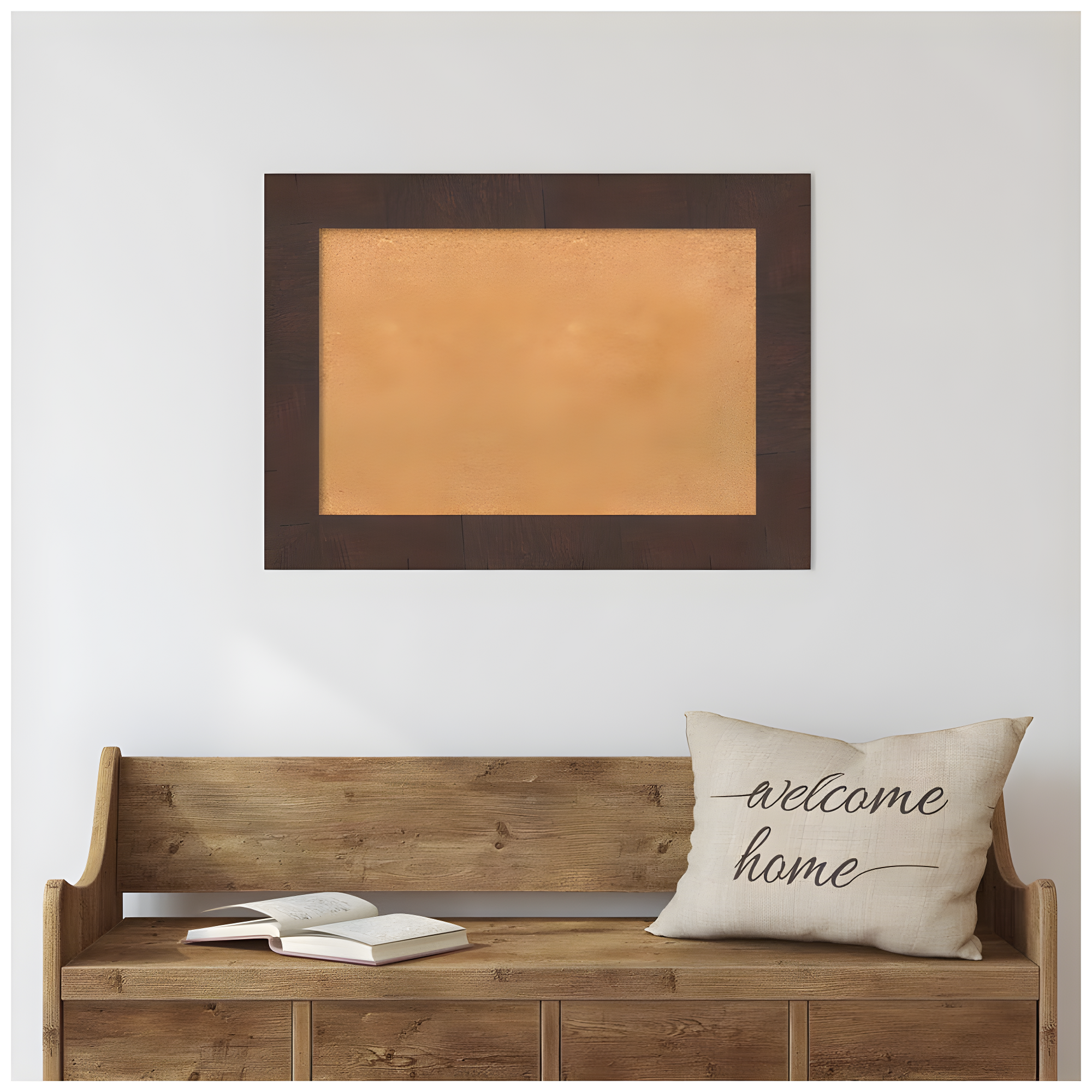 Amanti Art Natural Cork Board Framed Wildwood Brown Bulletin Board 29 in. x 21 in.