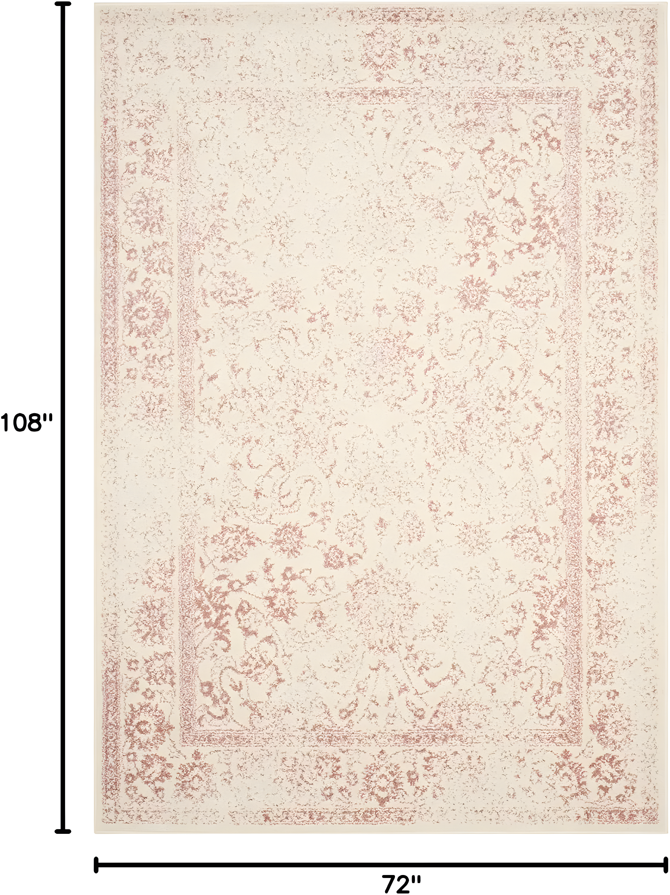 Adirondack ADR109 Machine Made Indoor Area Rug - Ivory/Rose - 6'x9' - Safavieh