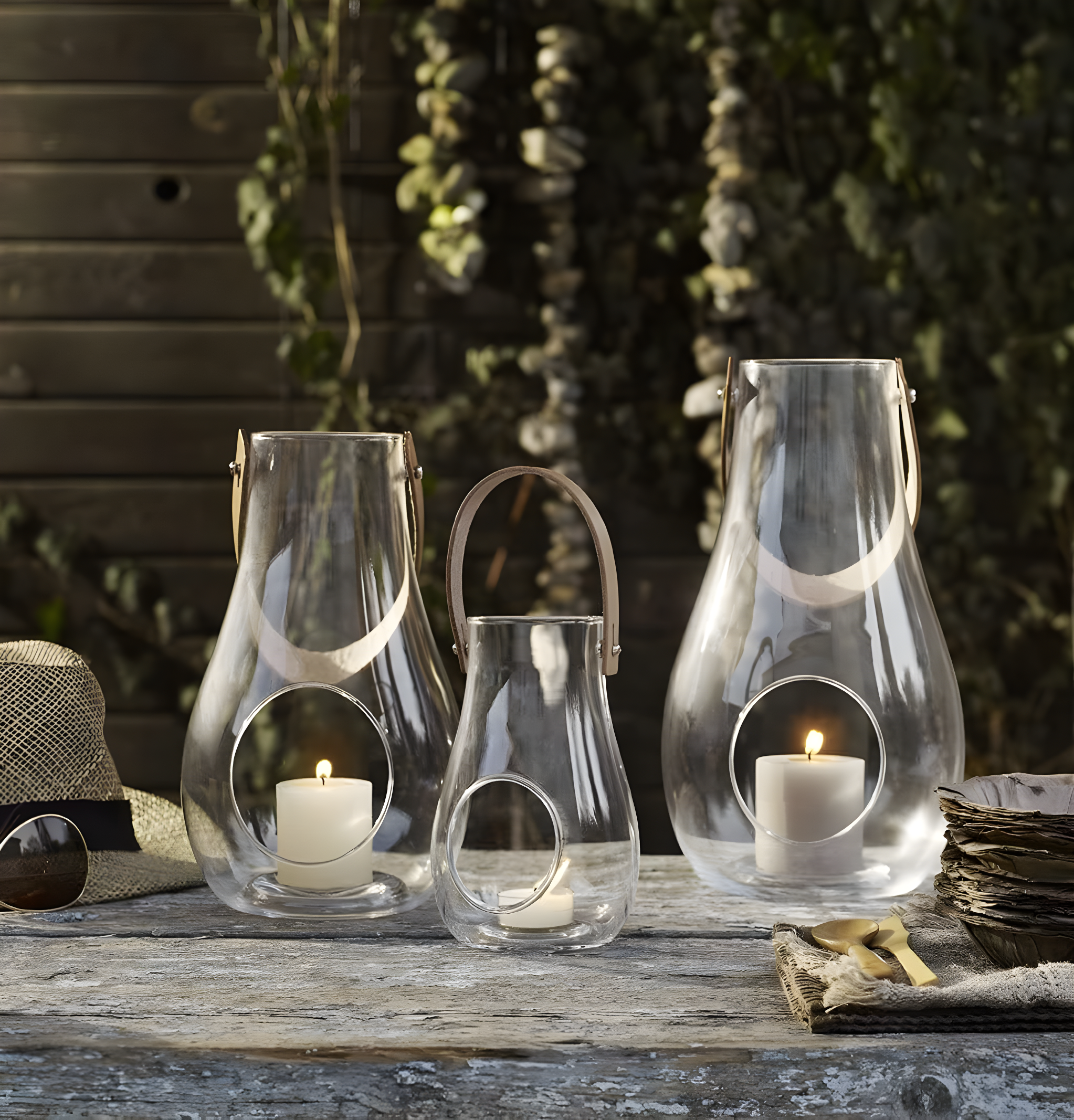 Glass Tabletop Lantern