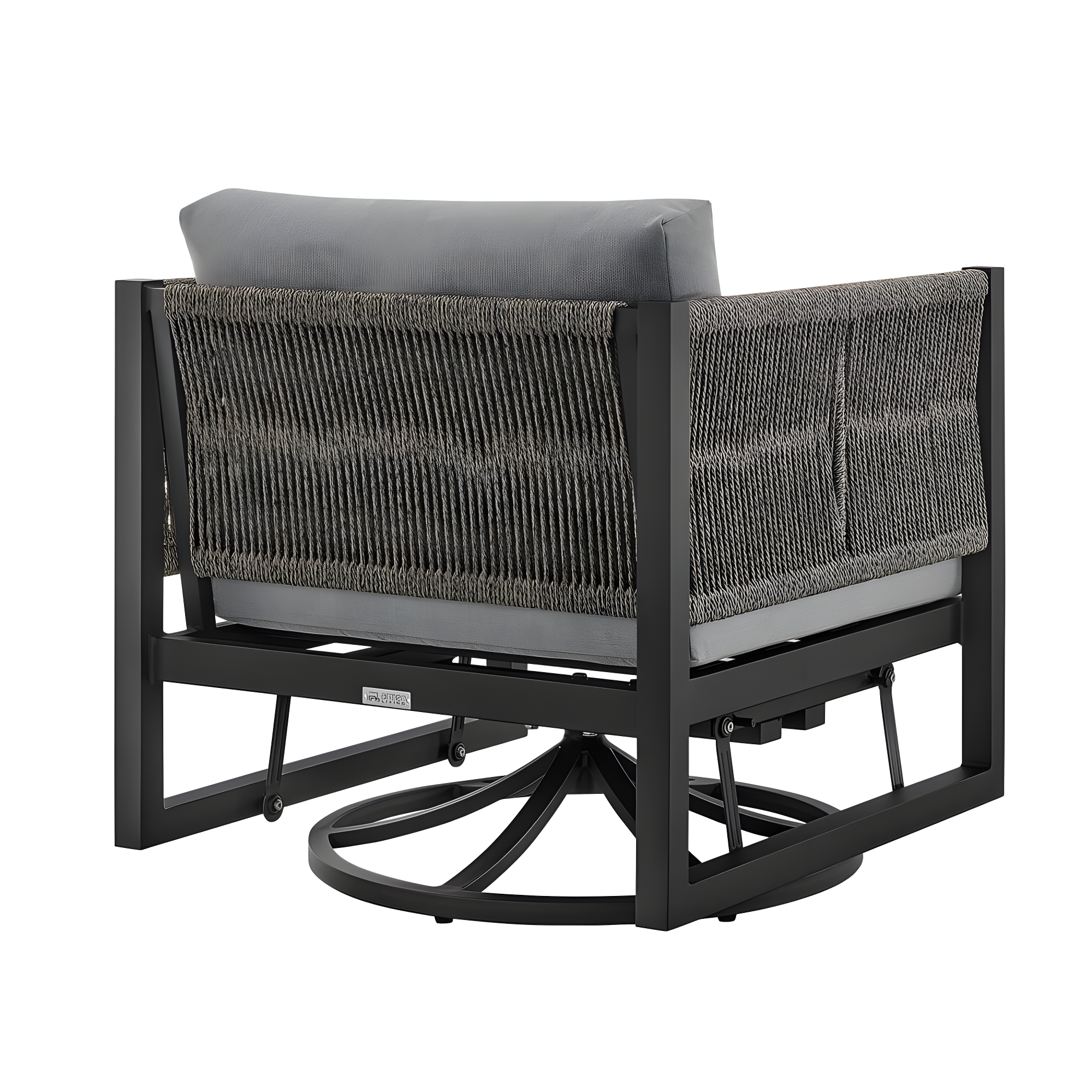 Armen Living Glider Upholstered Aluminum Lounge Chair, Black