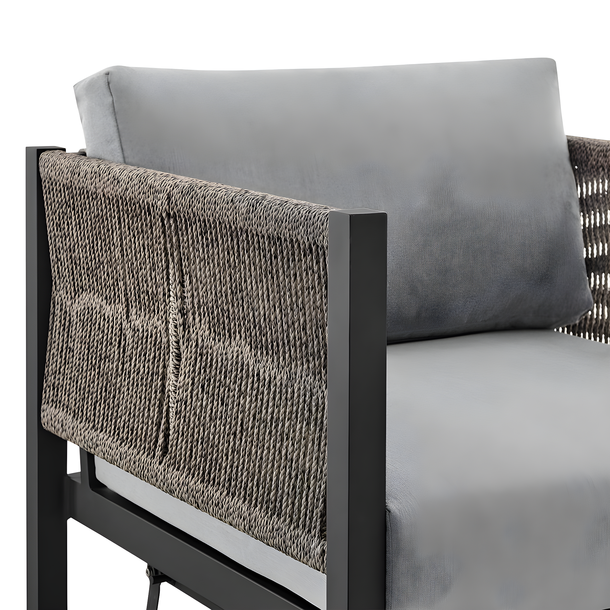 Armen Living Glider Upholstered Aluminum Lounge Chair, Black