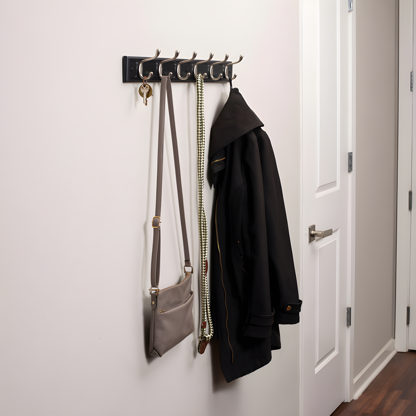 Wall 6 - Hook Wall Mounted Coat Rack