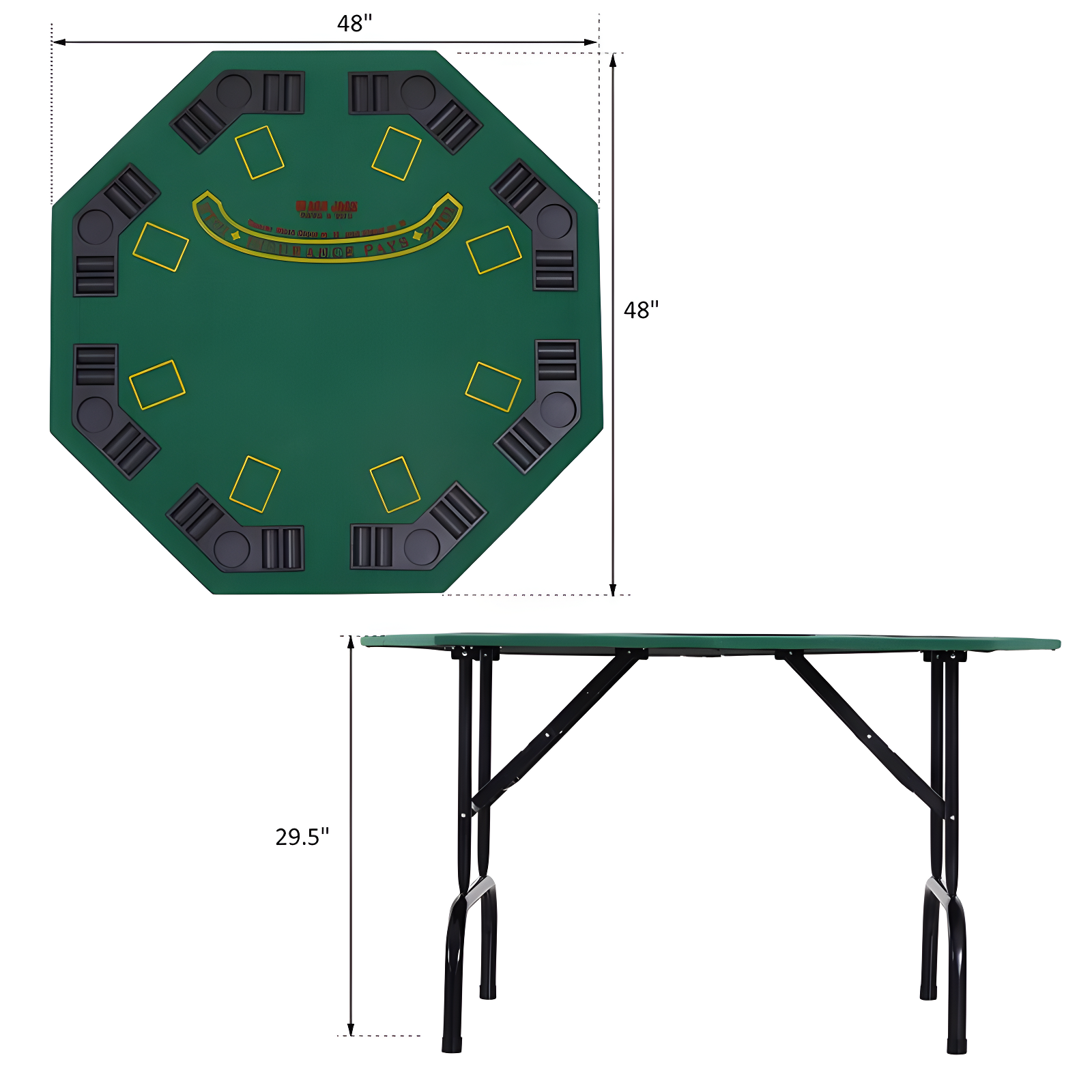 Soozier Soozier 48'' 8 - Player Foldable Poker Table