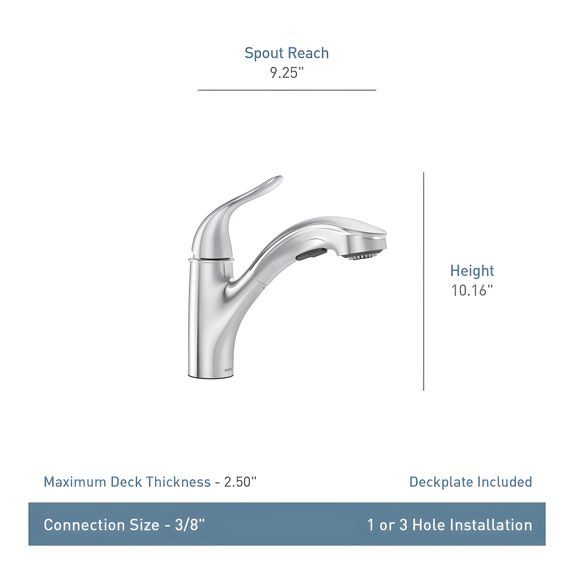 Moen 87557 Brecklyn Single-Handle Pull-Out Sprayer Kitchen Faucet with Power Clean in Chrome