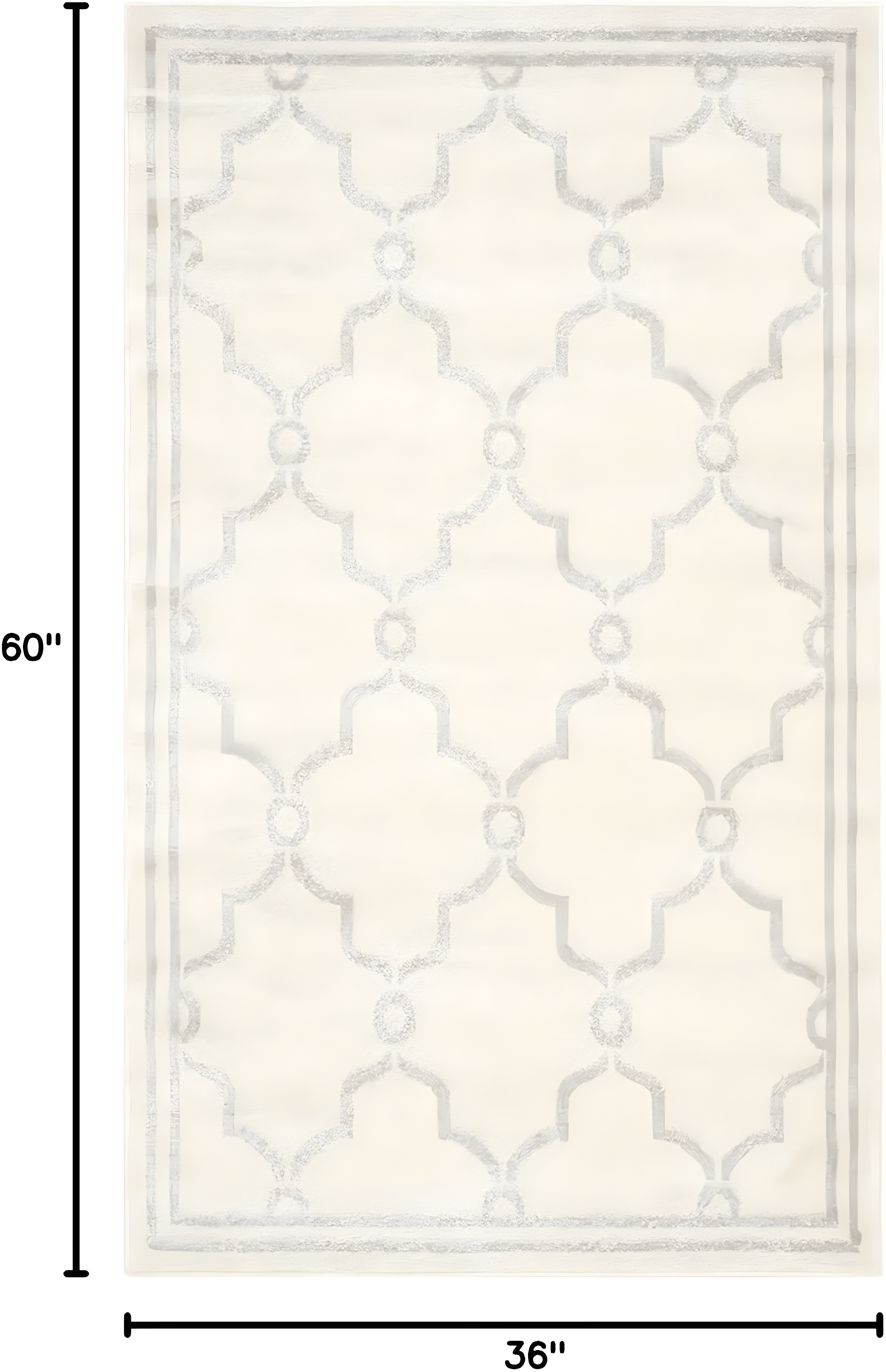 Amherst AMT414 Power Loomed Indoor Accent Rug - Ivory/Light Grey - 3'x5' - Safavieh
