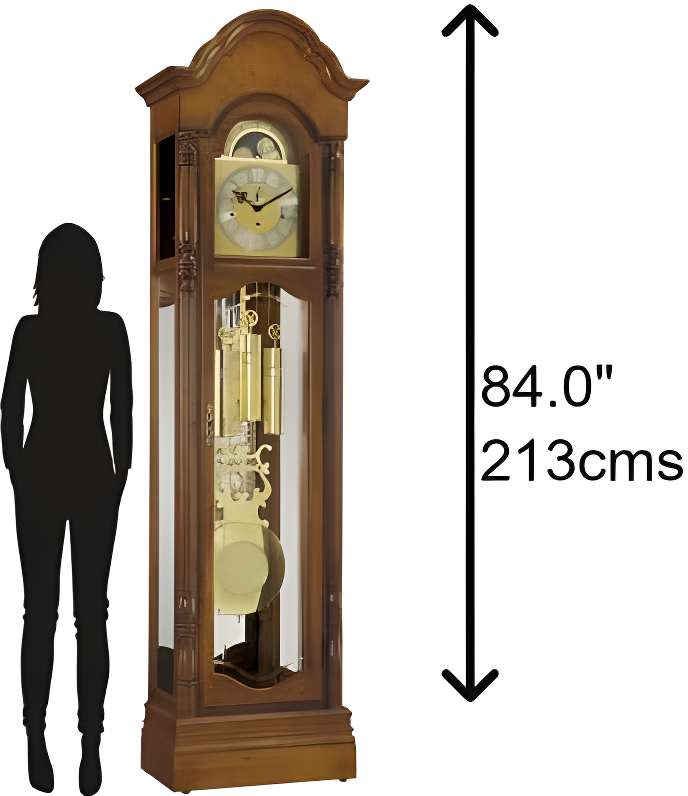 Howard Miller® Primrose 84'' H Solid + Manufactured Wood Grandfather Clock with Adjustable Chime Volume
