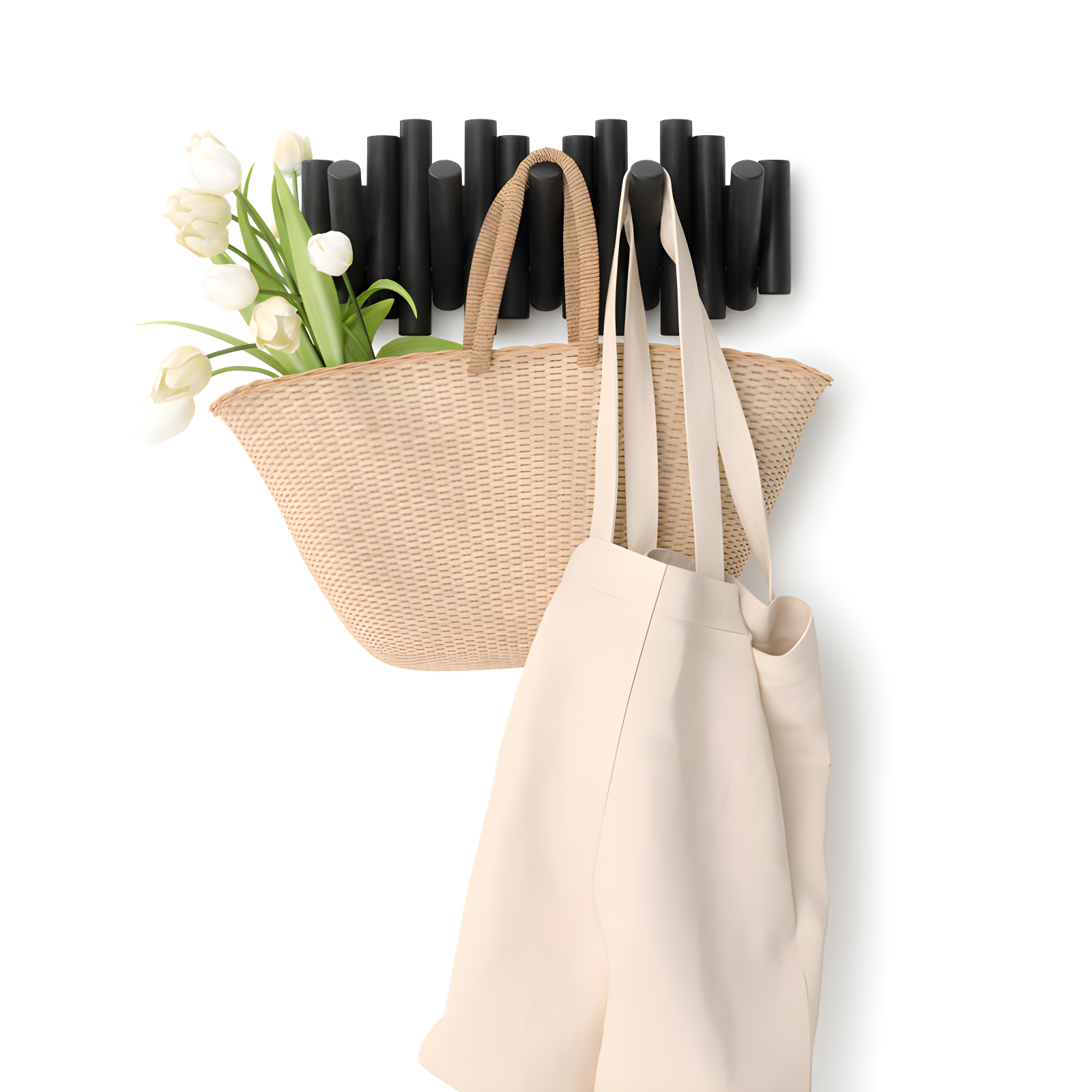 5 - Hook Solid Wood Coat Rack