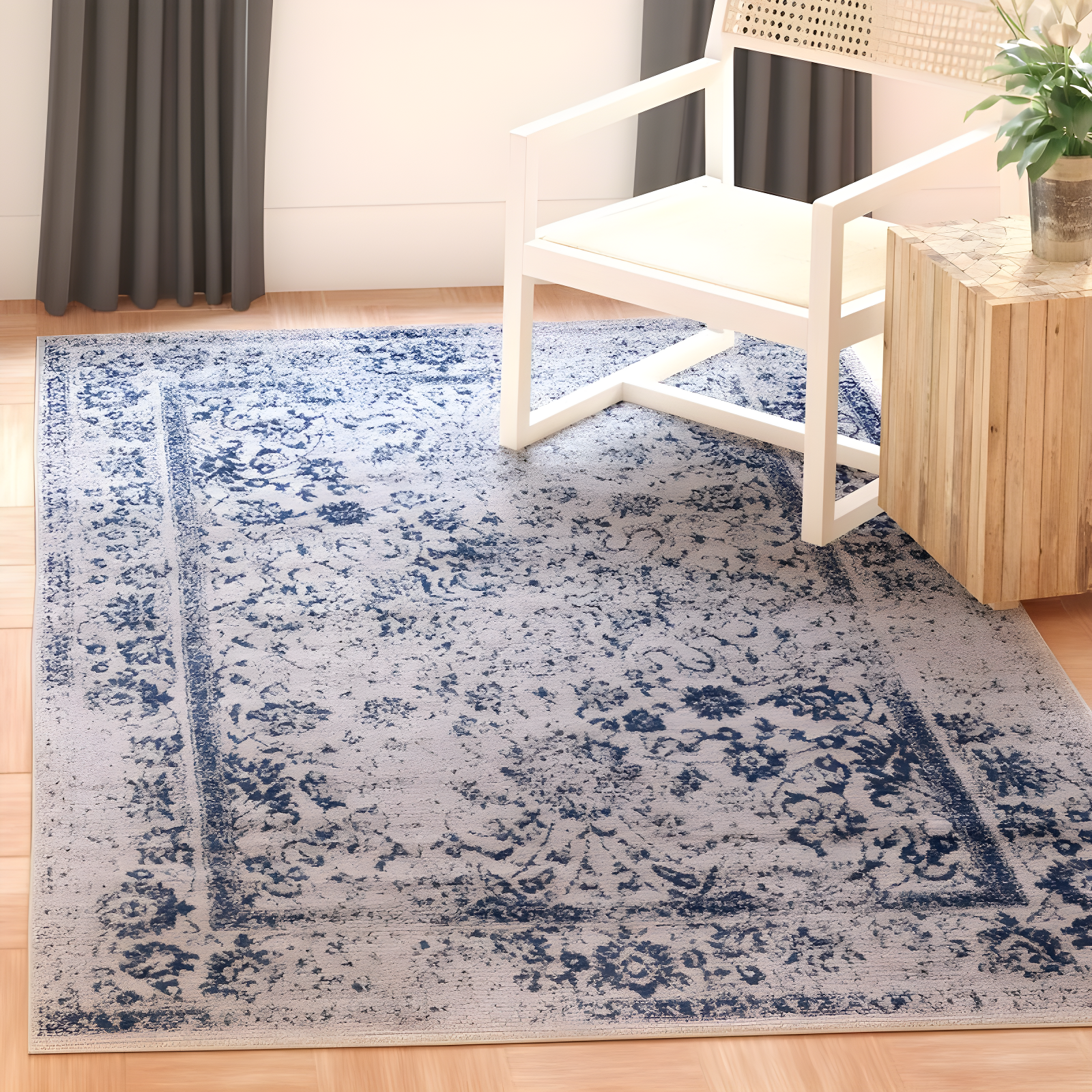 Adirondack ADR109 Machine Made Indoor Area Rug - Grey/Navy - 8'x10' - Safavieh