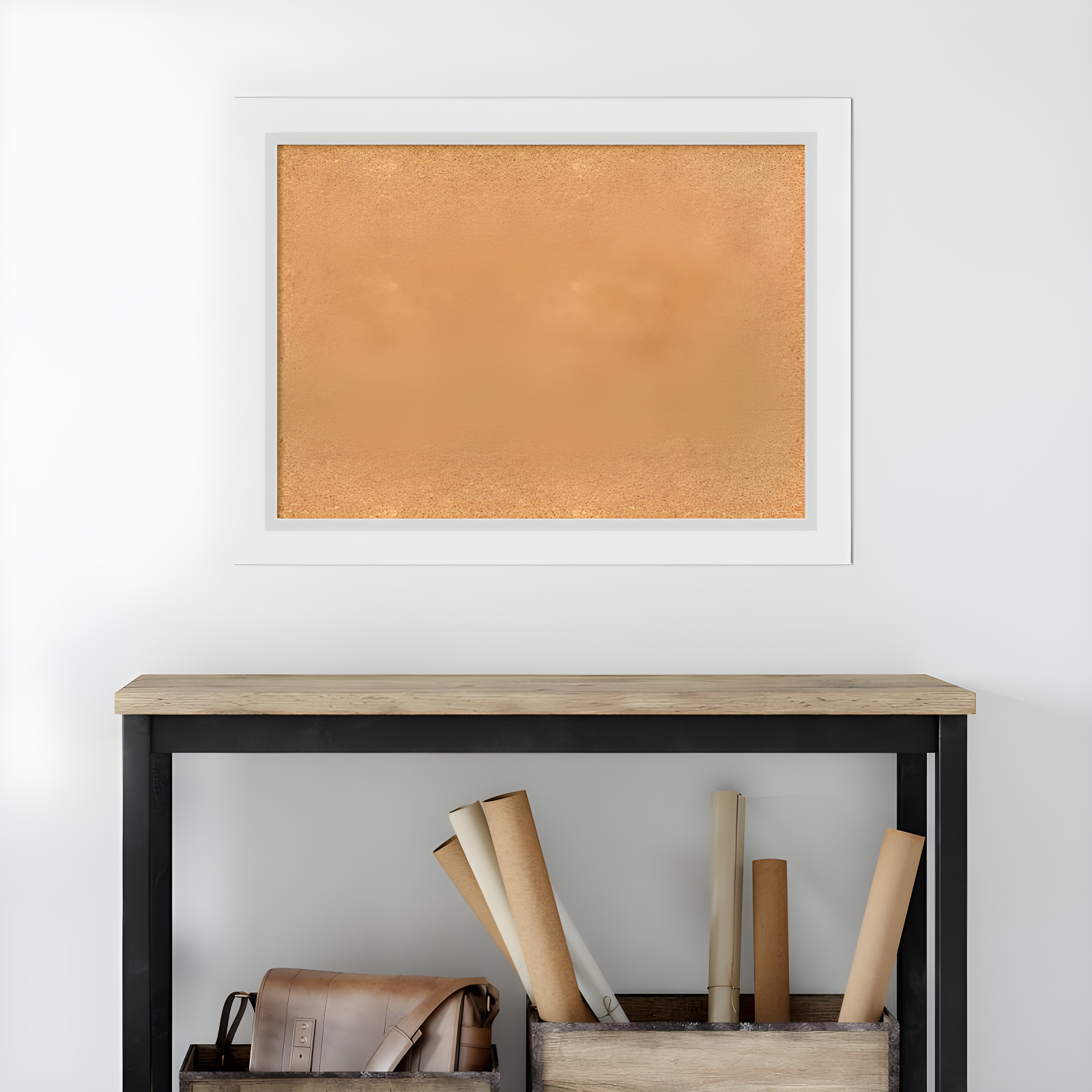 Amanti Art Natural Cork Board Wood Framed Blanco White Bulletin Board 32 in. x 24 in.