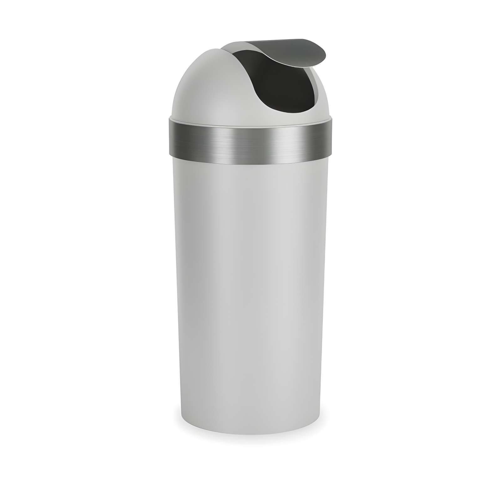 Umbra 16.5gal Venti Can Gray/Nickel: Indoor Swing-Top Trash Can, Polypropylene, 35" Height, 14.6" Width, 5.6 lbs