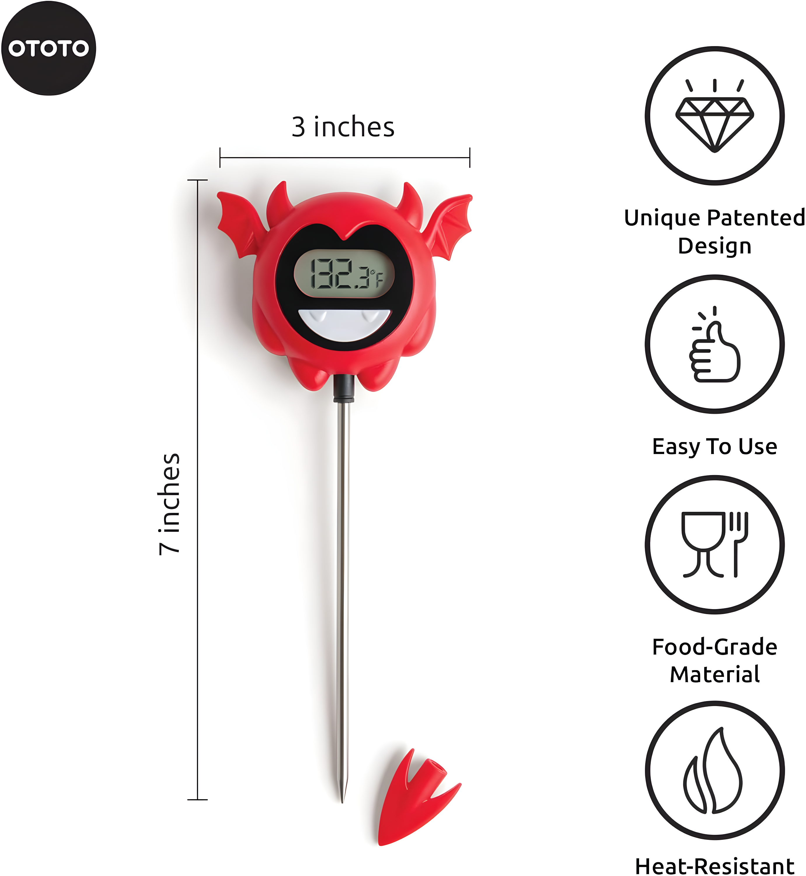 OTOTO Design Hell Done Meat Thermometer