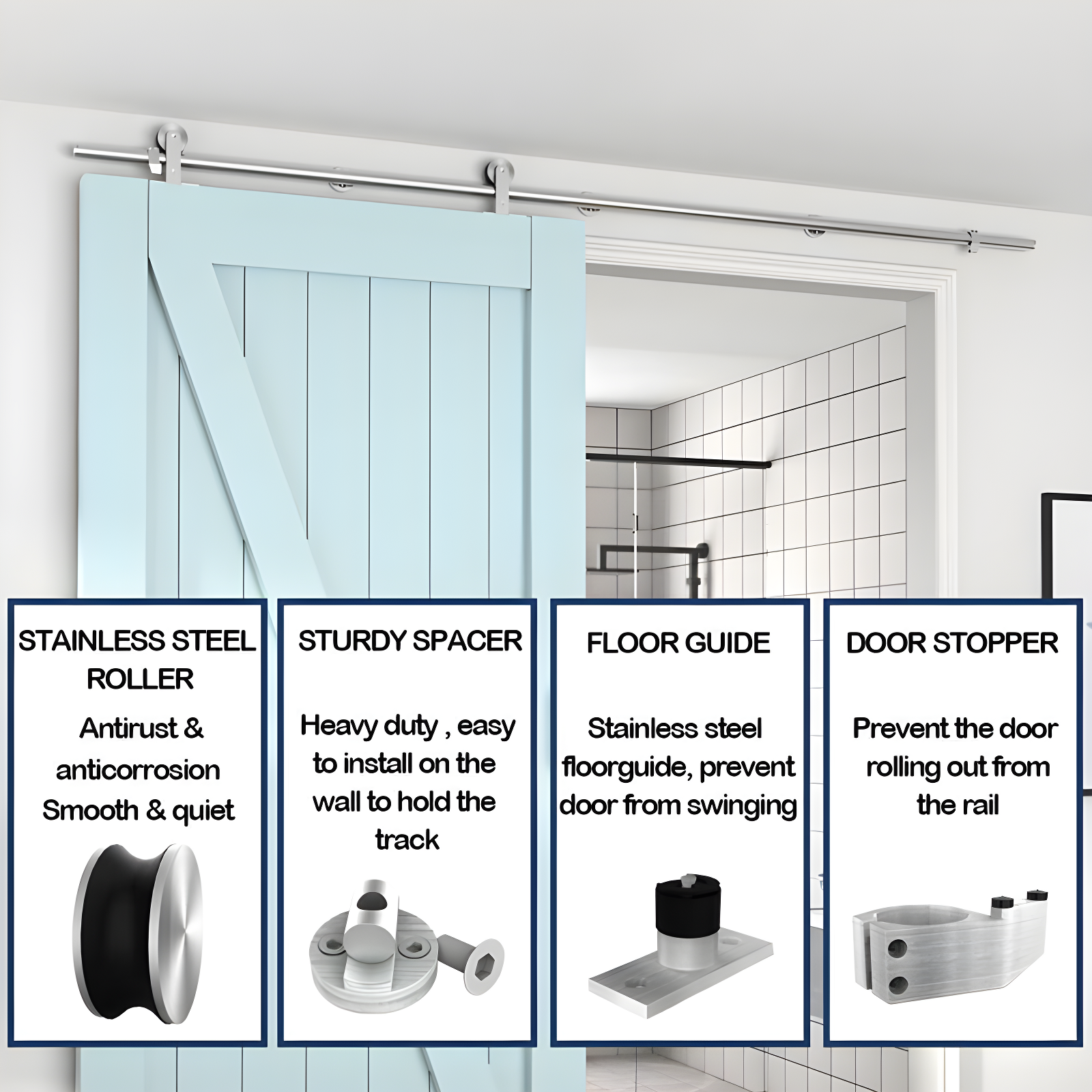 ATT Shield Sliding Standard Single Barn Door Hardware Kit | Wayfair