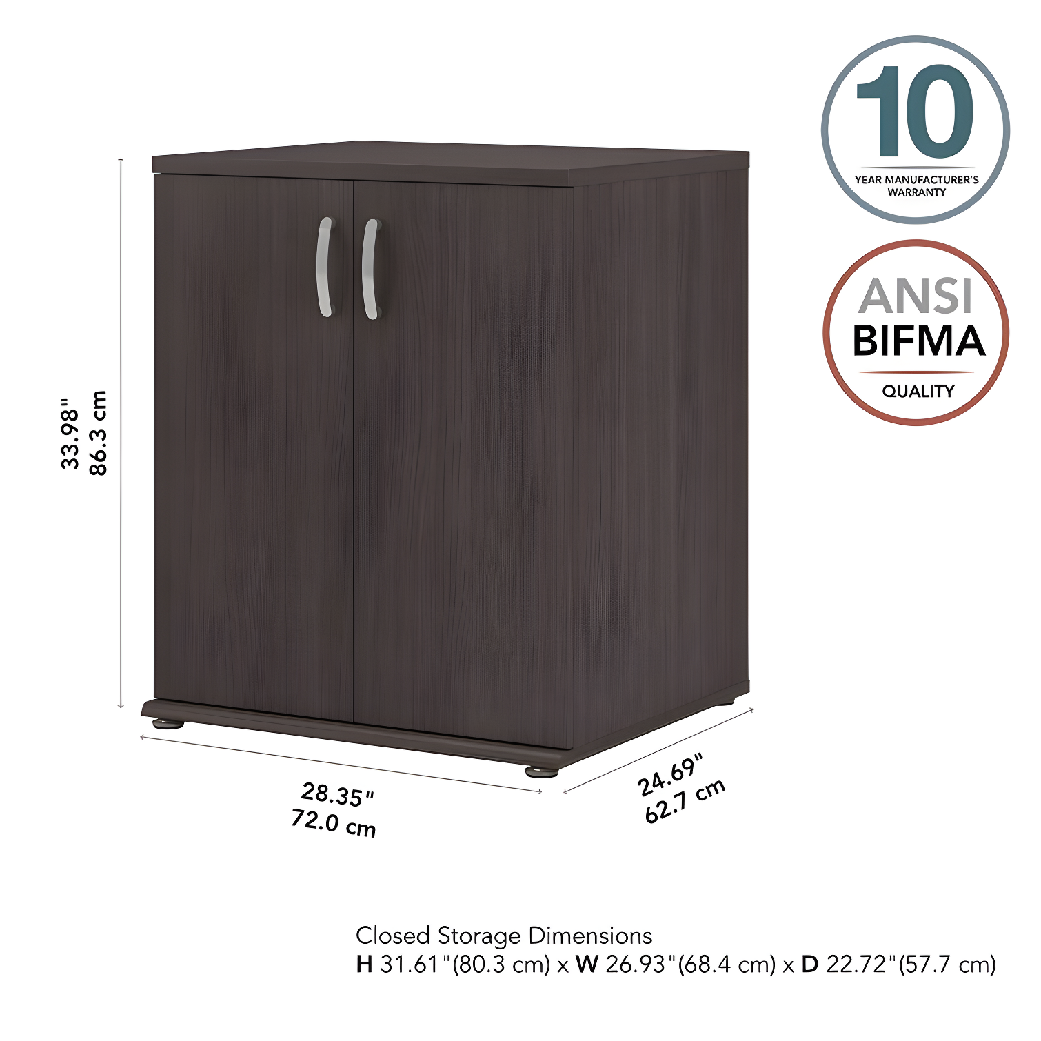 Universal Storage 28.35'' Wide 2 - Shelf Storage Cabinet