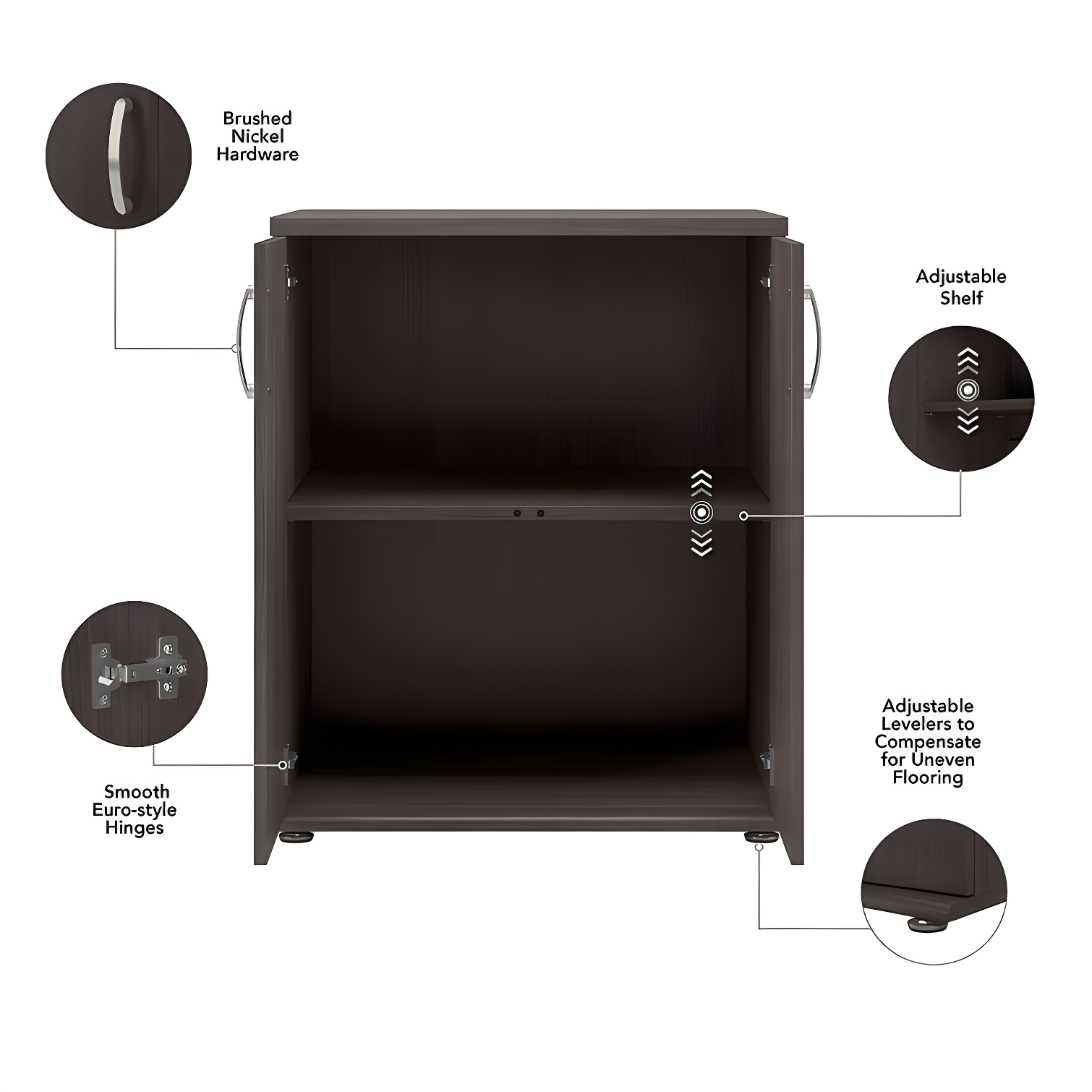 Universal Storage 28.35'' Wide 2 - Shelf Storage Cabinet
