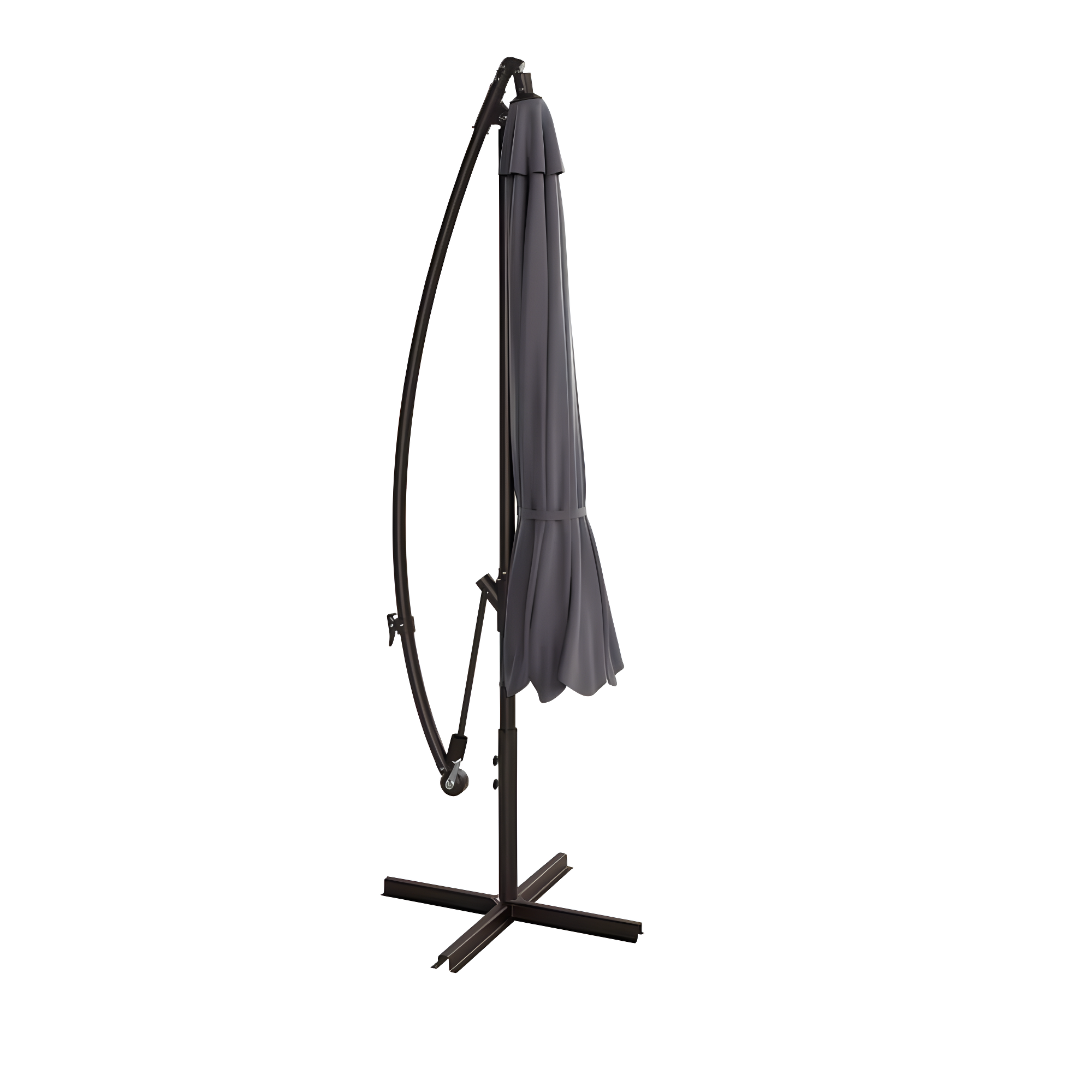 Polytrends Weller 10-foot Offset Cantilever Hanging Patio Umbrella Gray