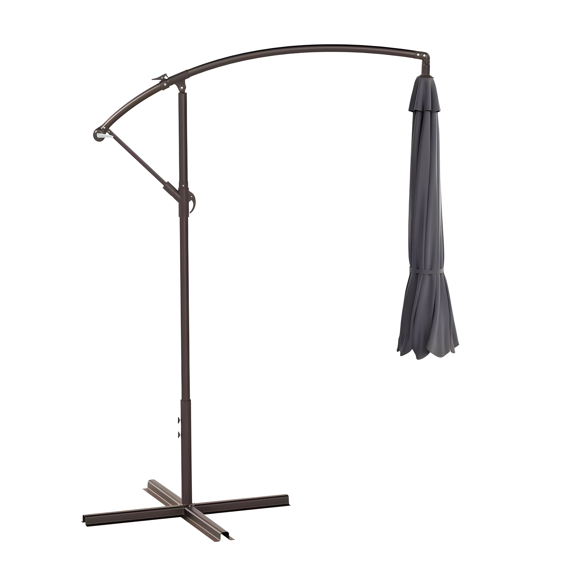 Polytrends Weller 10-foot Offset Cantilever Hanging Patio Umbrella Gray