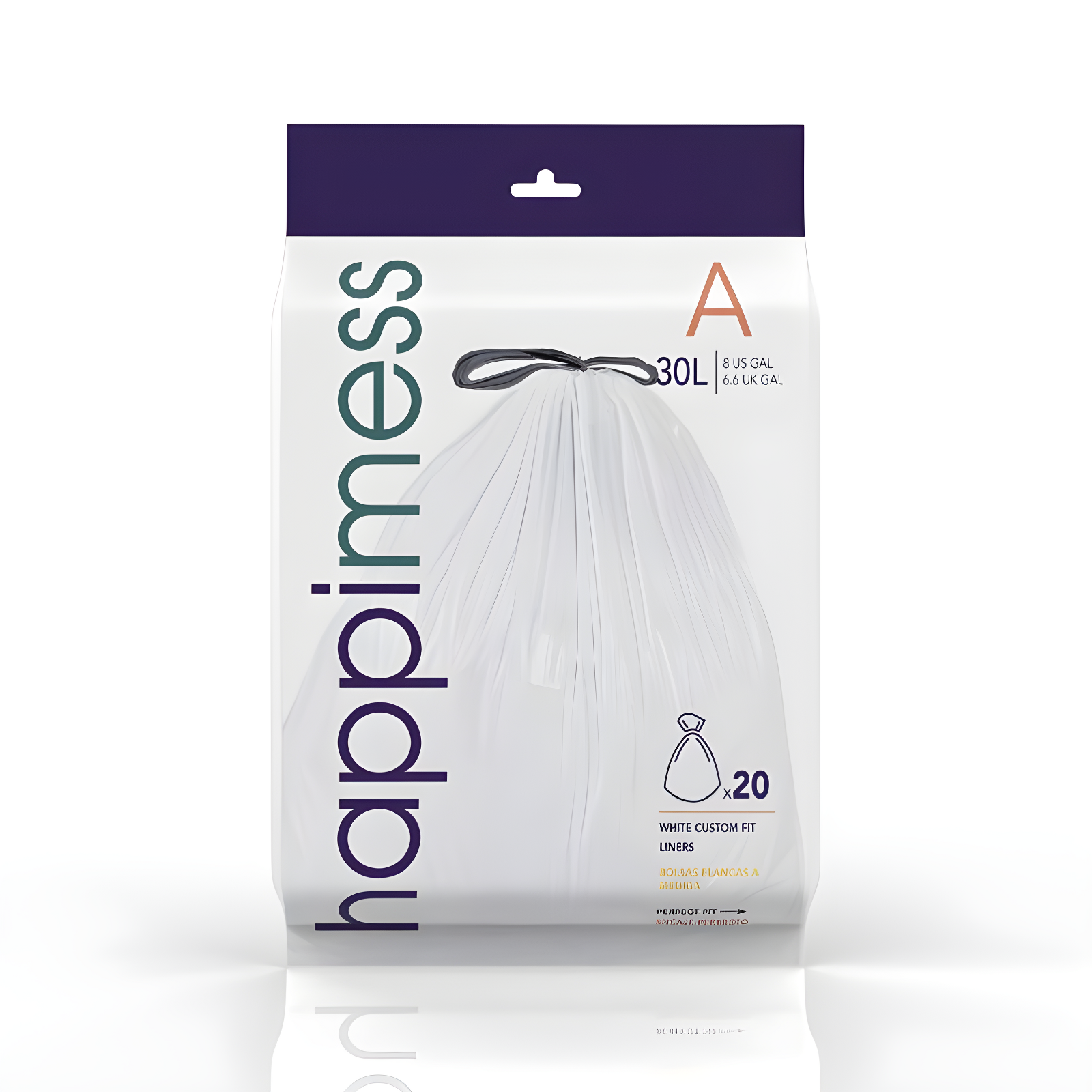 7.9 Gallon Drawstring Trash Can Liner, White (60-Count, 3-Packs of 20 Liners) -happimess