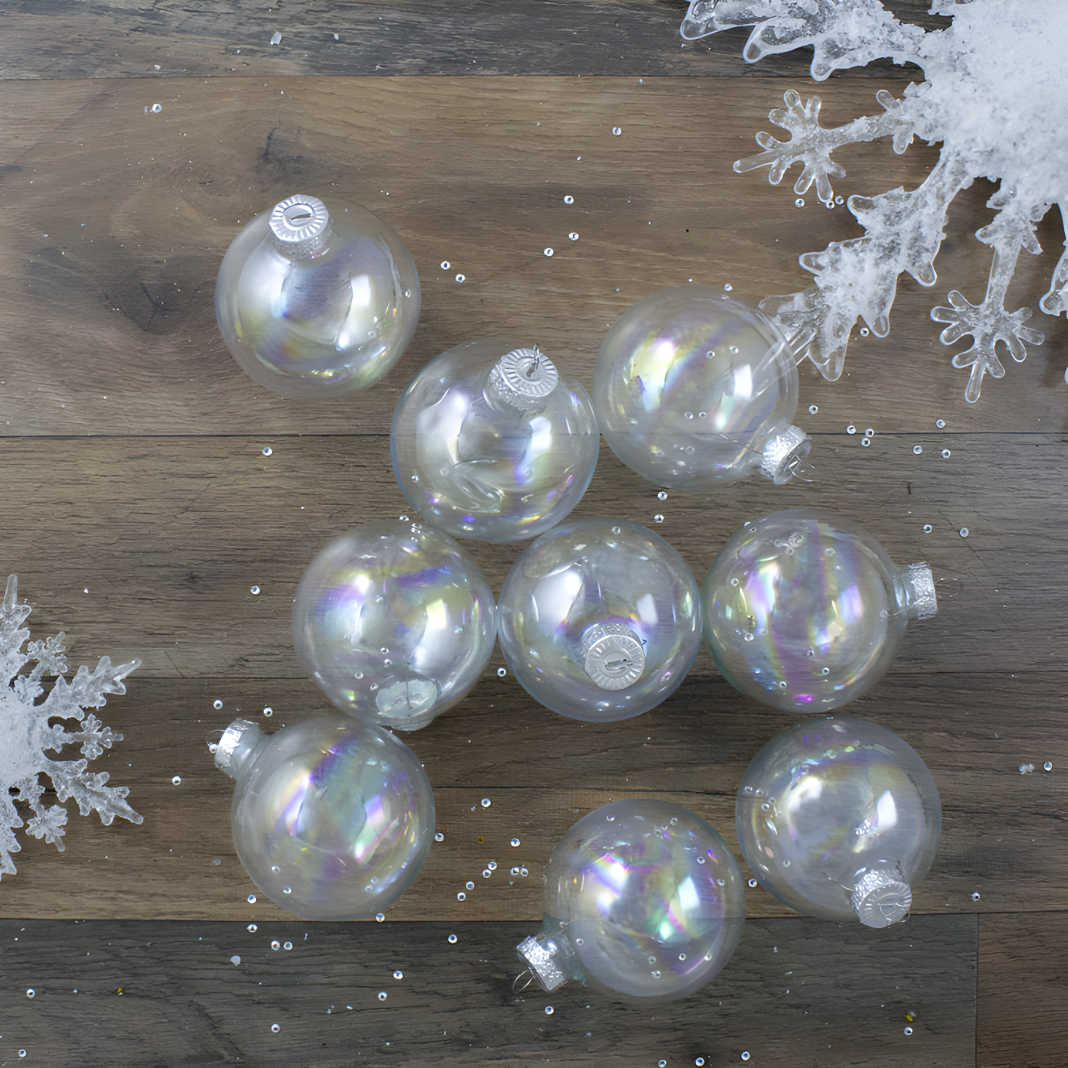 Glass Christmas Ball Ornament (Set of 9)