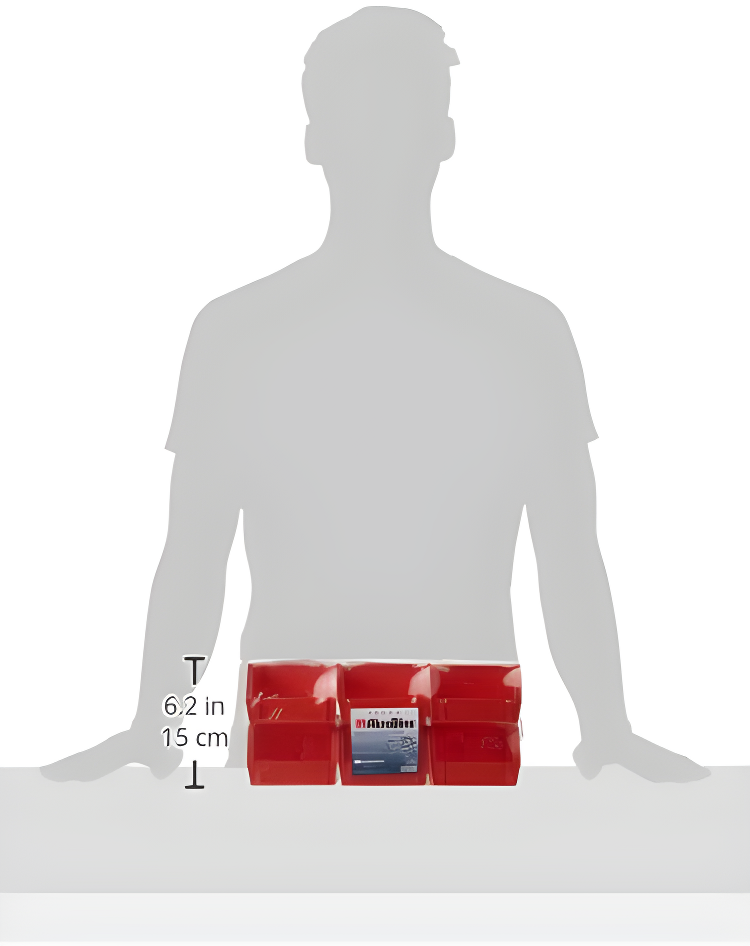 Akro-Mils Stackable Storage Bins, AkroBins 30210 Stacking Organizer, 5"x4"x3", Red, 6-Pack