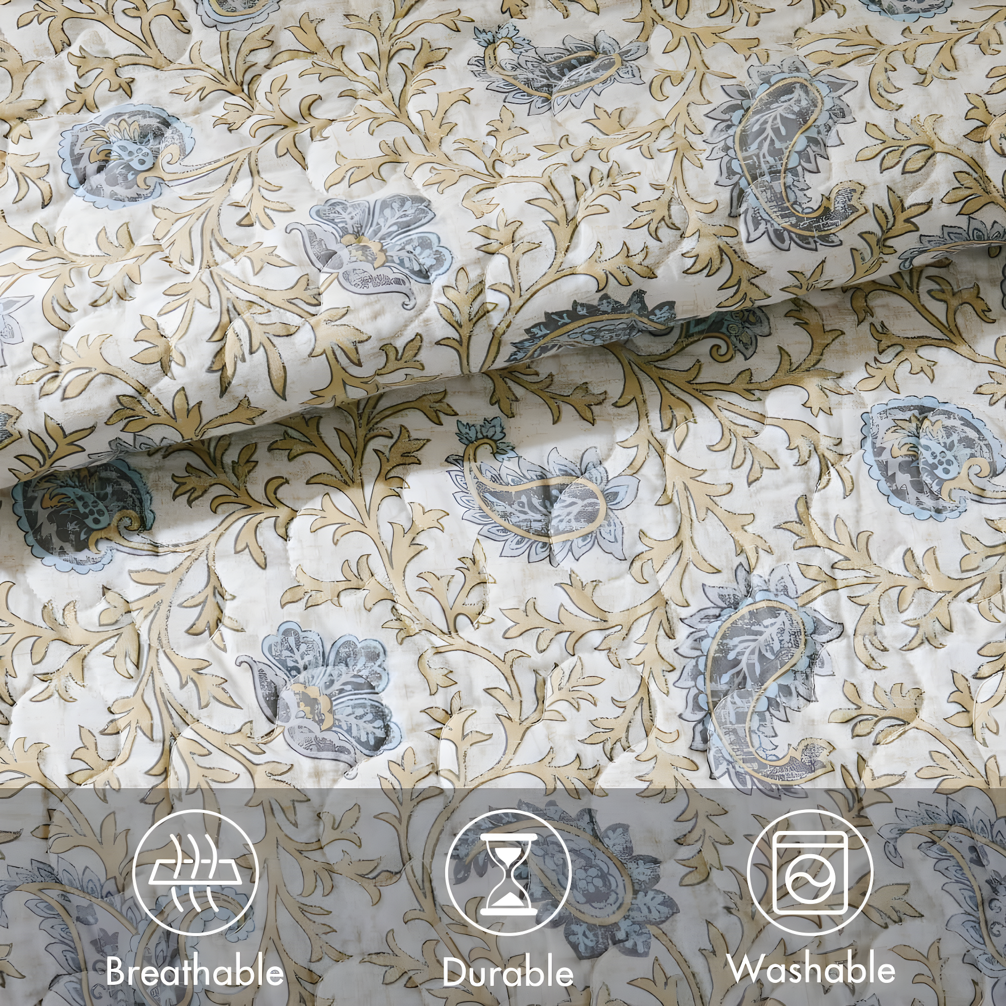 Dawn 6 Piece Cotton Percale Quilt Set with Throw Pillows