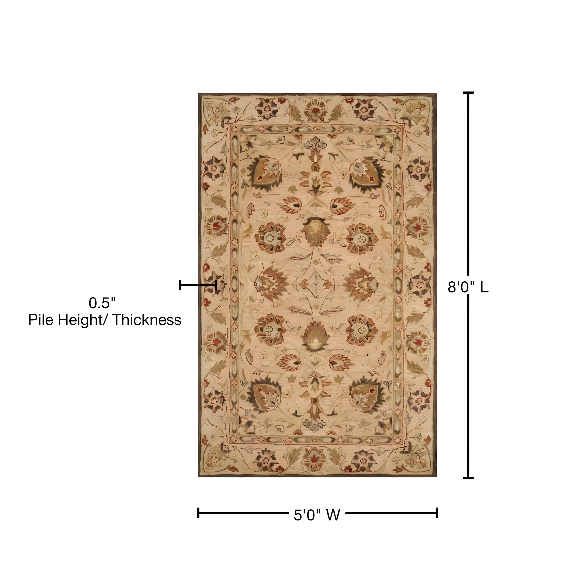 Antiquity AT812 Hand Tufted Indoor Area Rug - Beige/Beige - 5'x8' - Safavieh