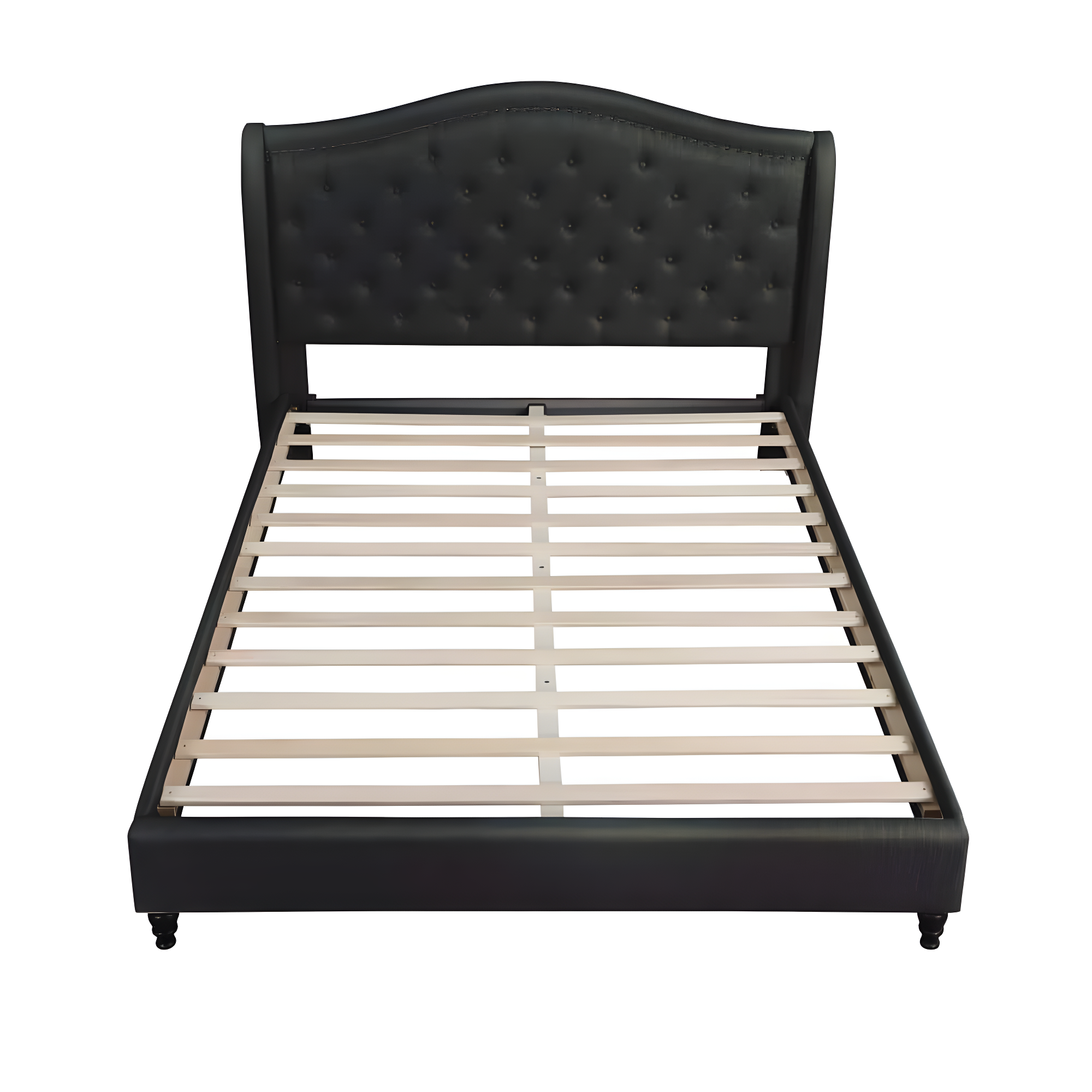 Best Master Furniture Eastern King Tufted Upholstered Panel/Platform Bed, Black