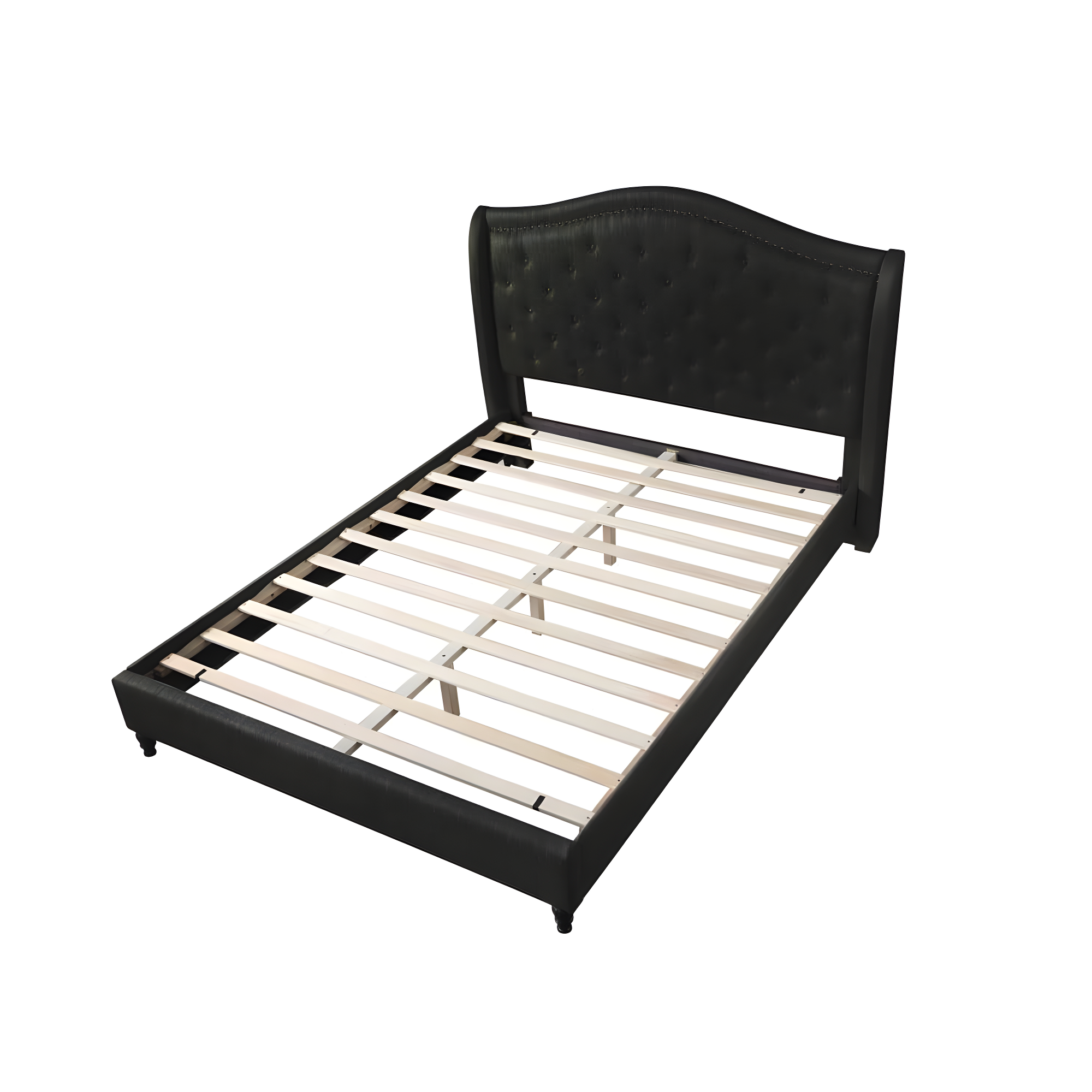 Best Master Furniture Eastern King Tufted Upholstered Panel/Platform Bed, Black