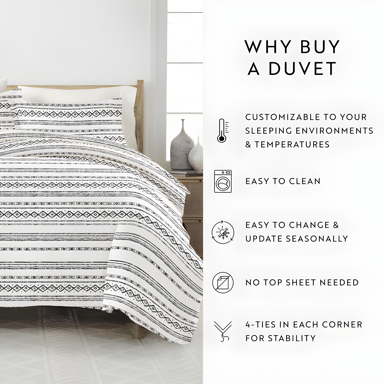 Geo Threads Pattern Duvet Cover Set