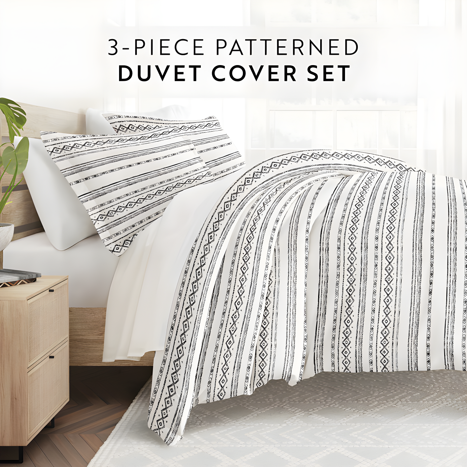 Geo Threads Pattern Duvet Cover Set
