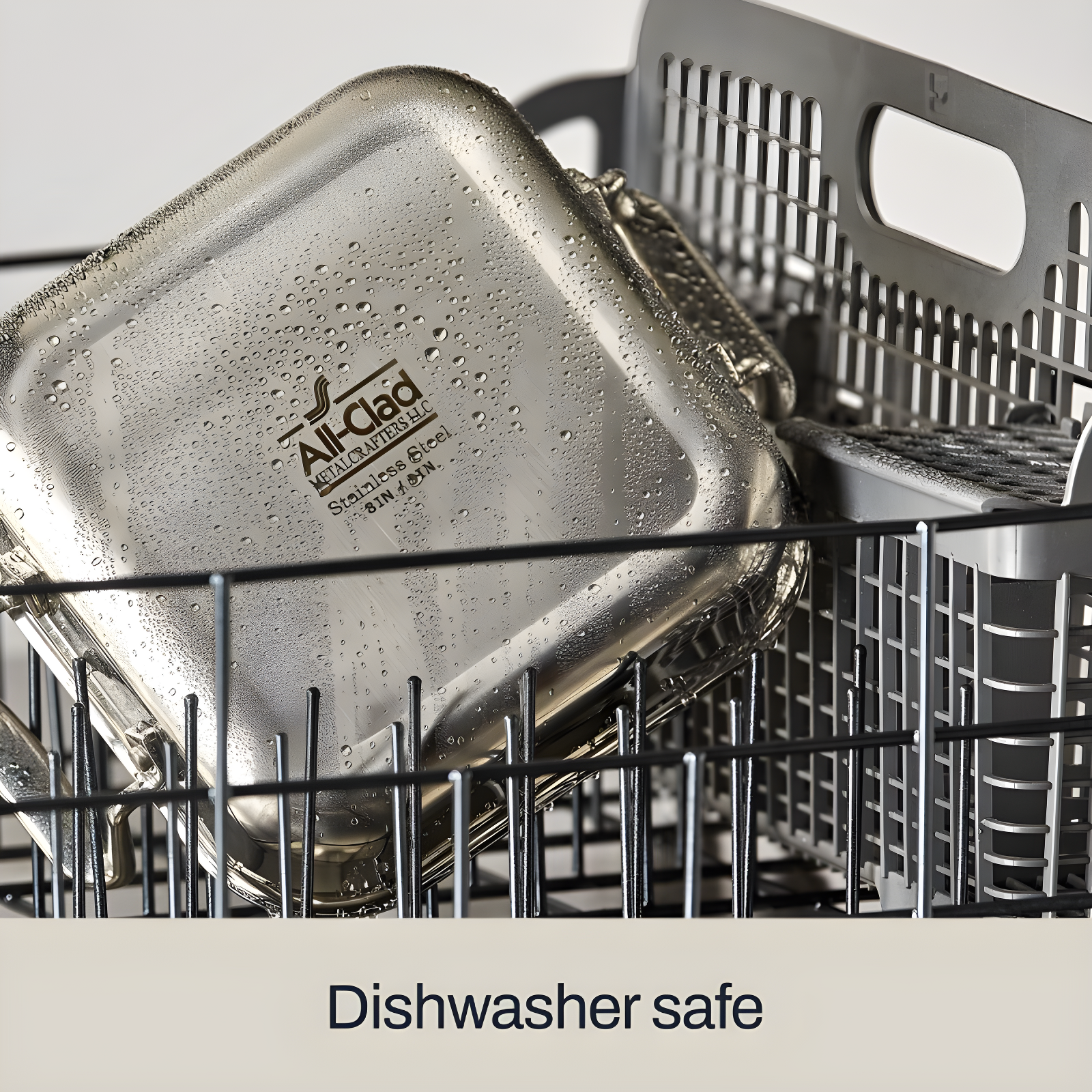 All-Clad 8" Stainless Steel Square Baker with Lid, Gourmet Accessories, Silver