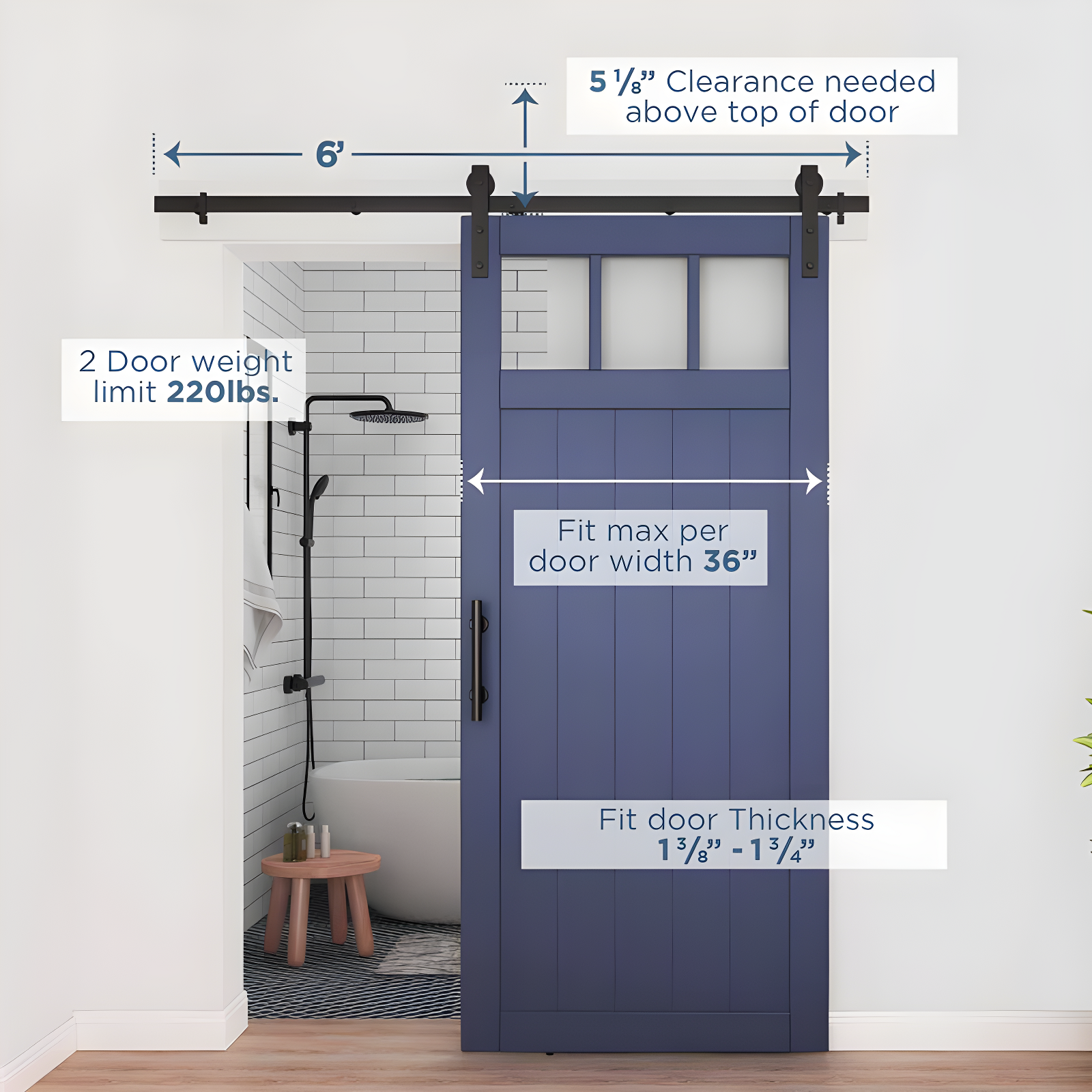 National Hardware Standard Single Barn Door Hardware Kit