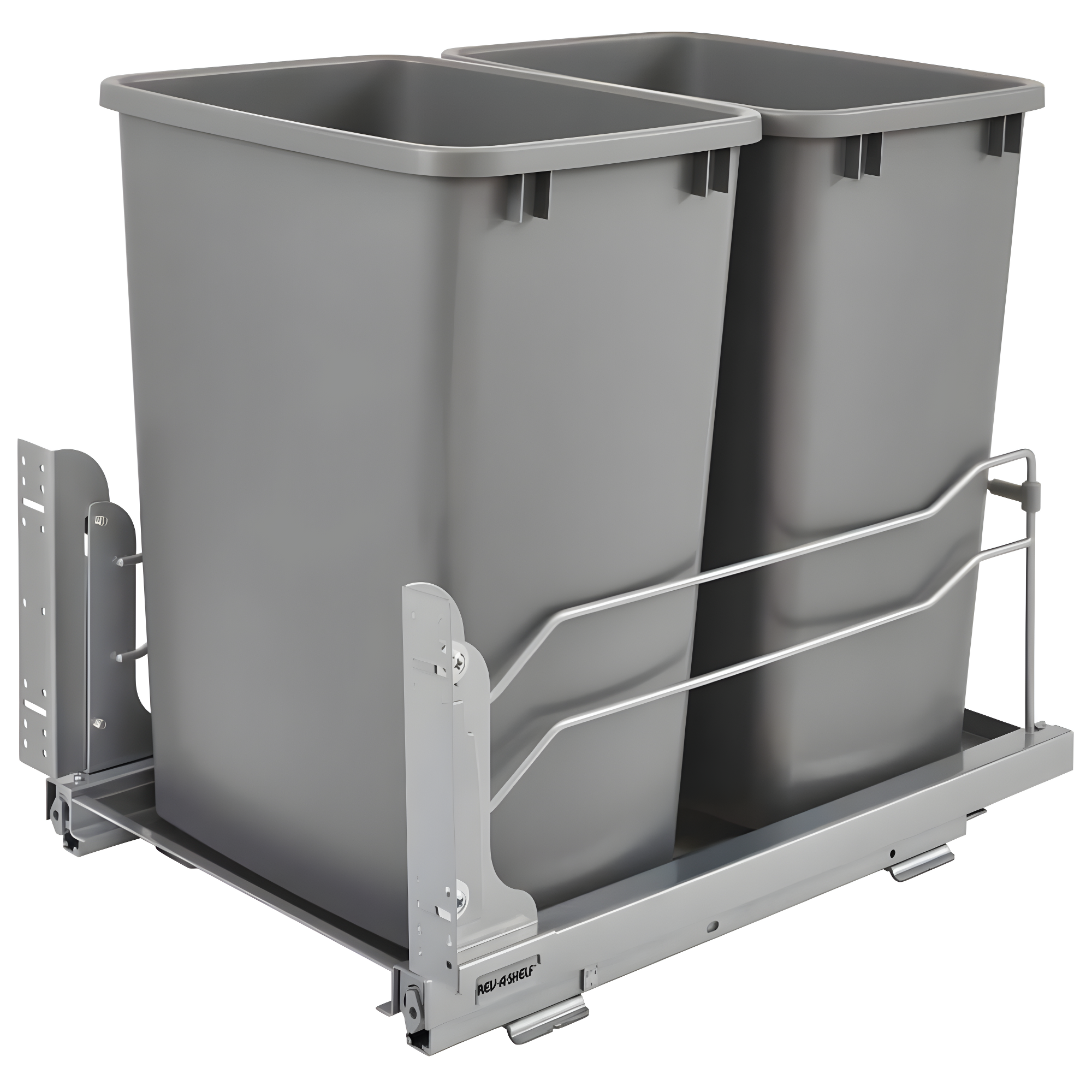 Rev-A-Shelf Double Pull Out Trash Can 35 Qt with Soft-Close