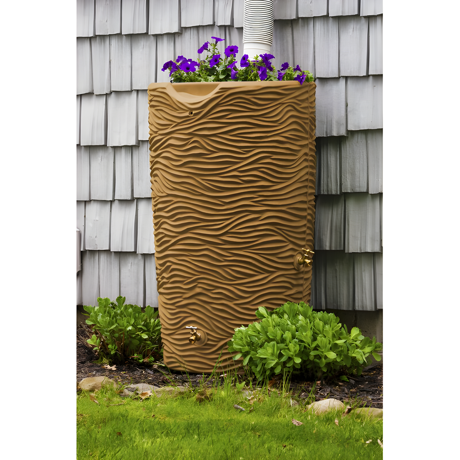 Loon Peak® Loon Peak® 65 Gallons Plastic Drainable Planter Rain Barrel