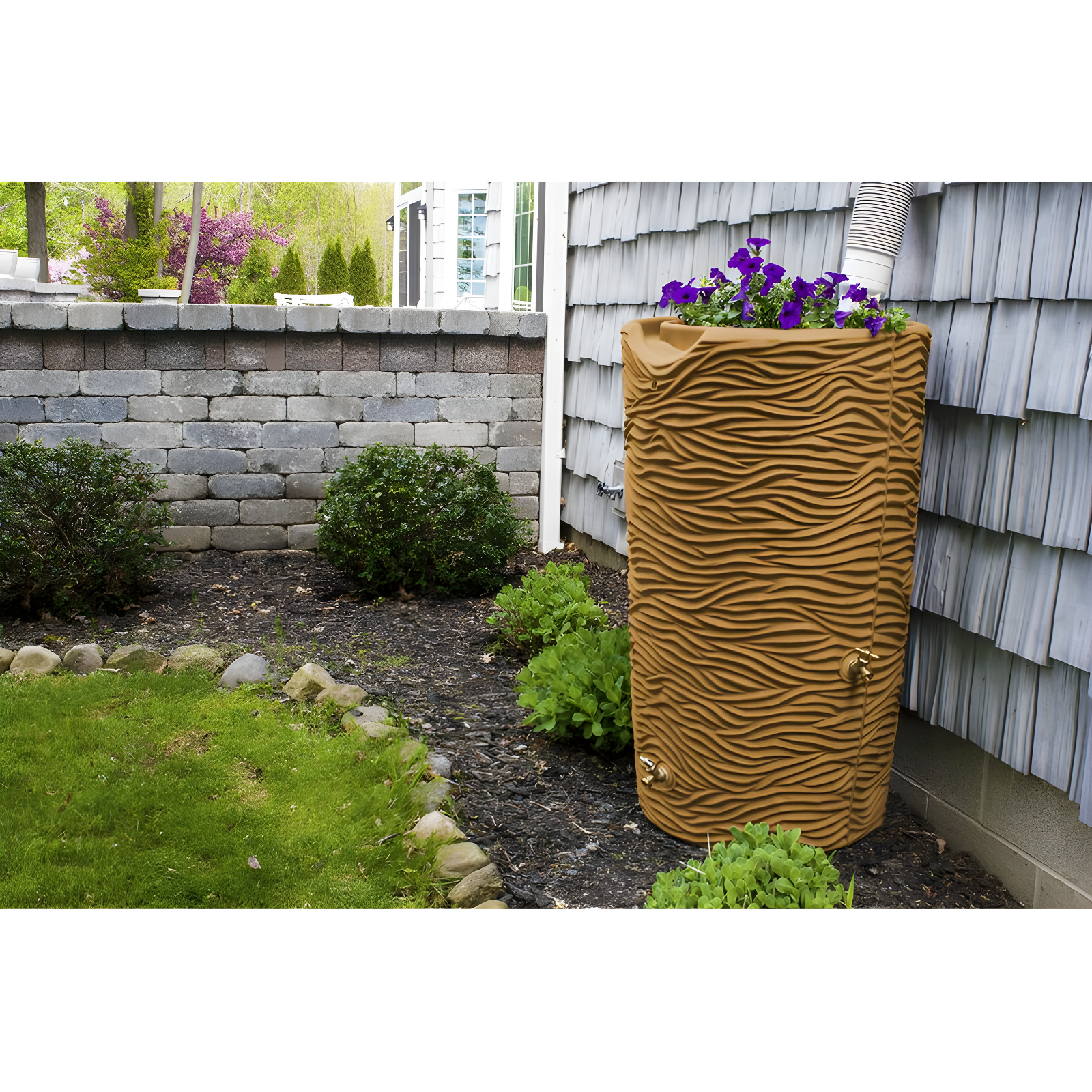Loon Peak® Loon Peak® 65 Gallons Plastic Drainable Planter Rain Barrel