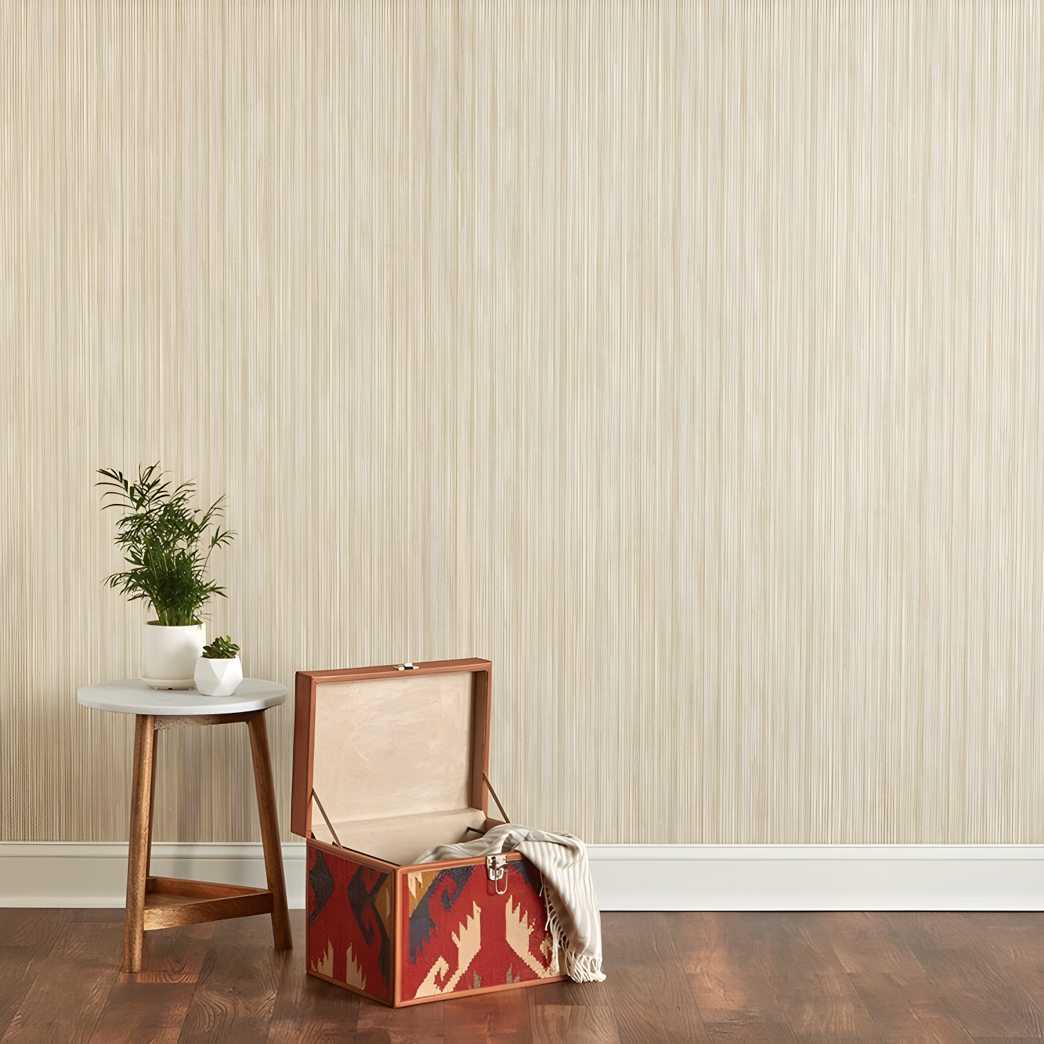 Tempaper & Co.® Faux Grasscloth Removable Peel and Stick Wallpaper, Textured Sand, 28 sq. ft.: Vinyl, Self-Adhesive, Beige