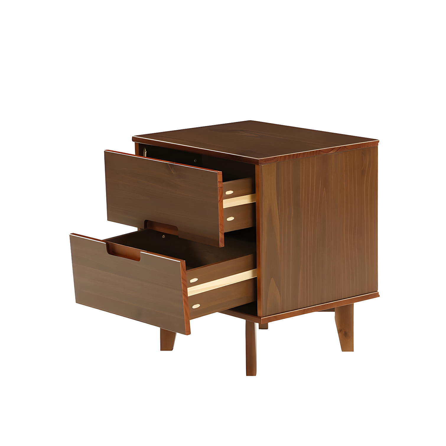 Mags Solid Wood Groove 2-Drawer Nightstand