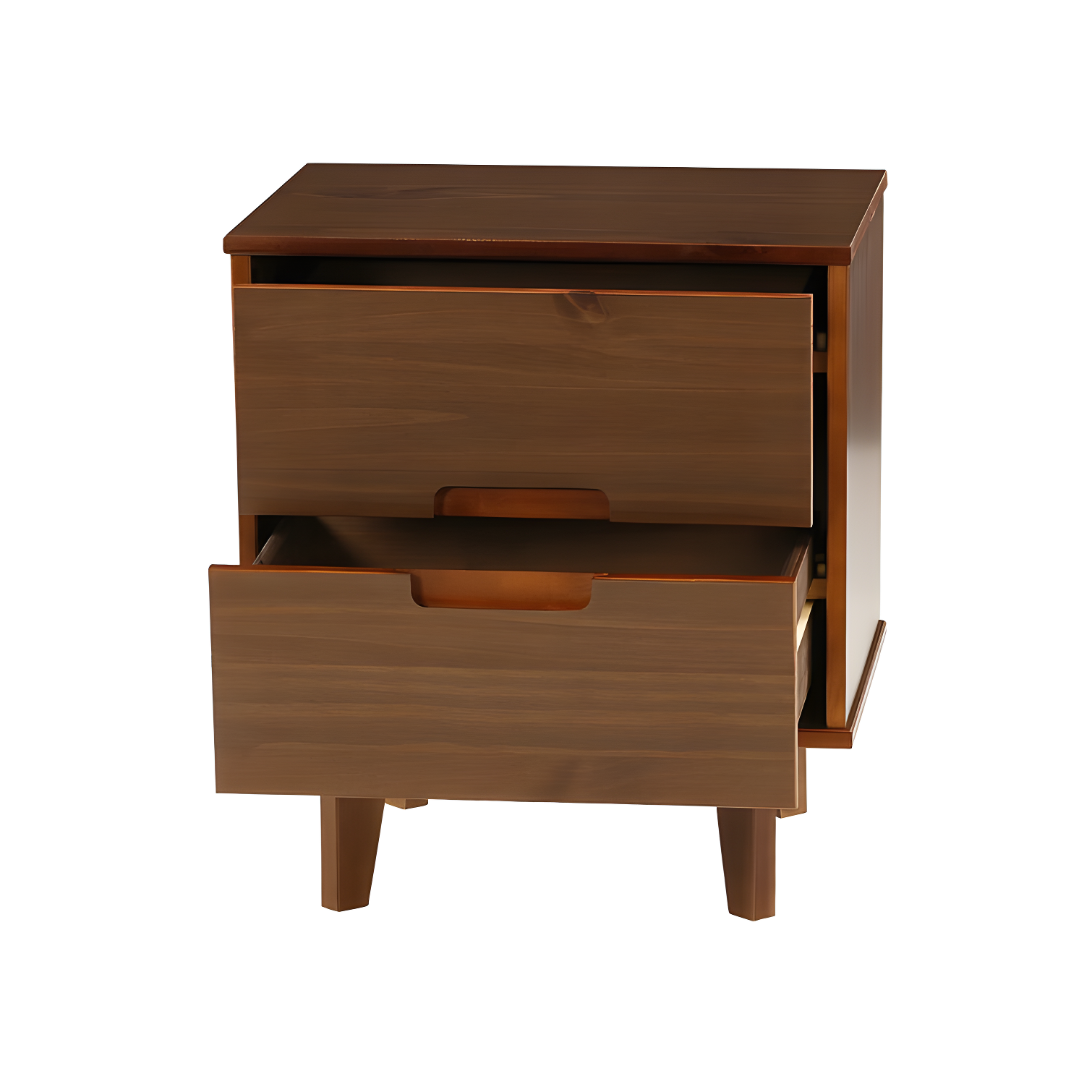Mags Solid Wood Groove 2-Drawer Nightstand