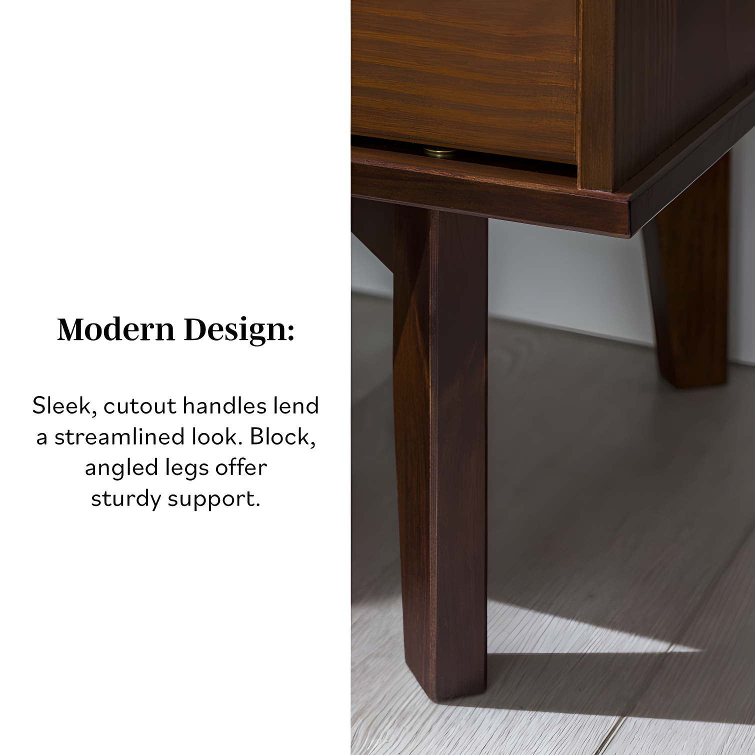 Mags Solid Wood Groove 2-Drawer Nightstand