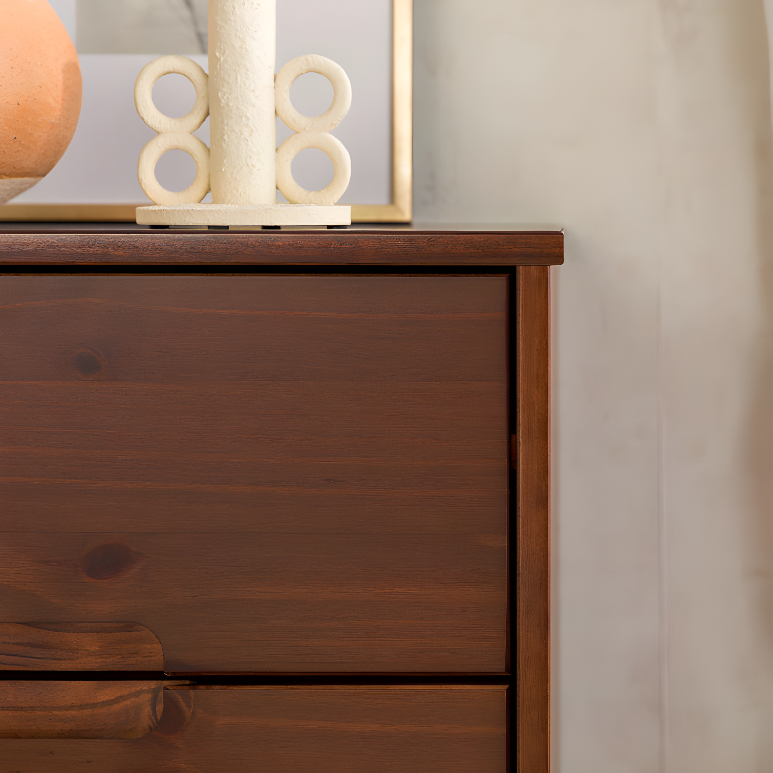 Mags Solid Wood Groove 2-Drawer Nightstand