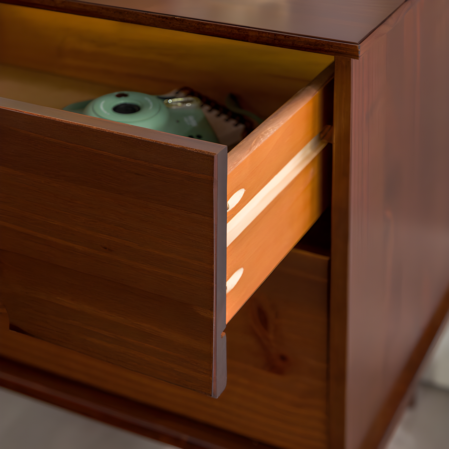 Mags Solid Wood Groove 2-Drawer Nightstand