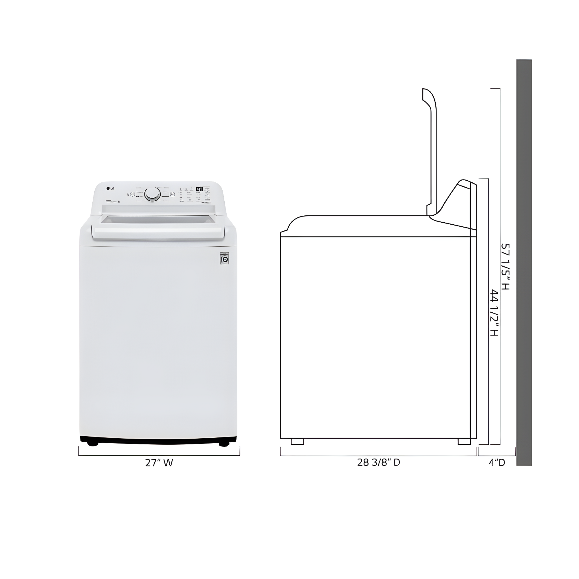 LG 4.3 cu. ft. Ultra Large Capacity Top Load Washer with 4-Way Agitator & TurboDrum Technology, White