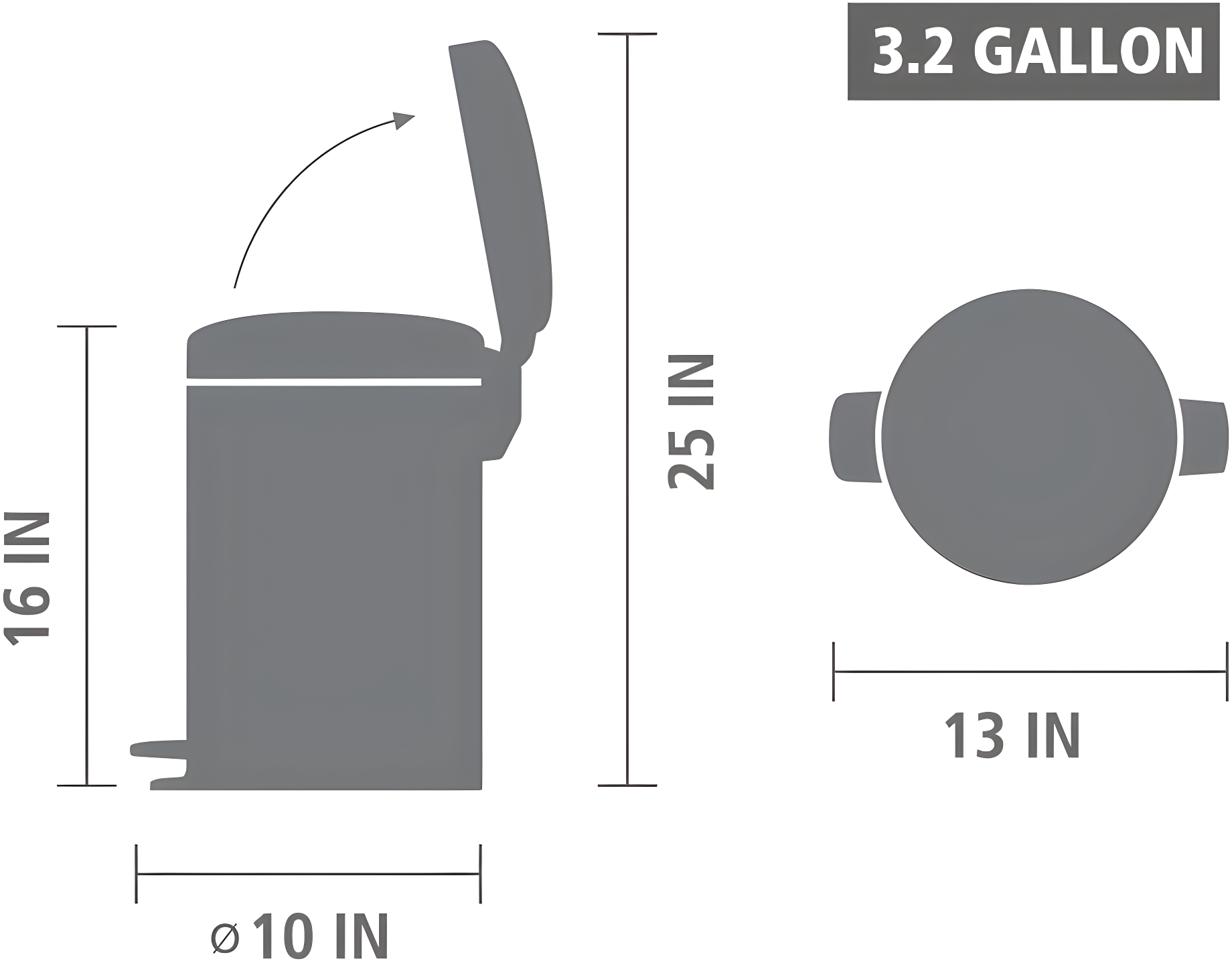 Brabantia Newicon Step On Trash Can, 3.2 Gallon (12 Liter)