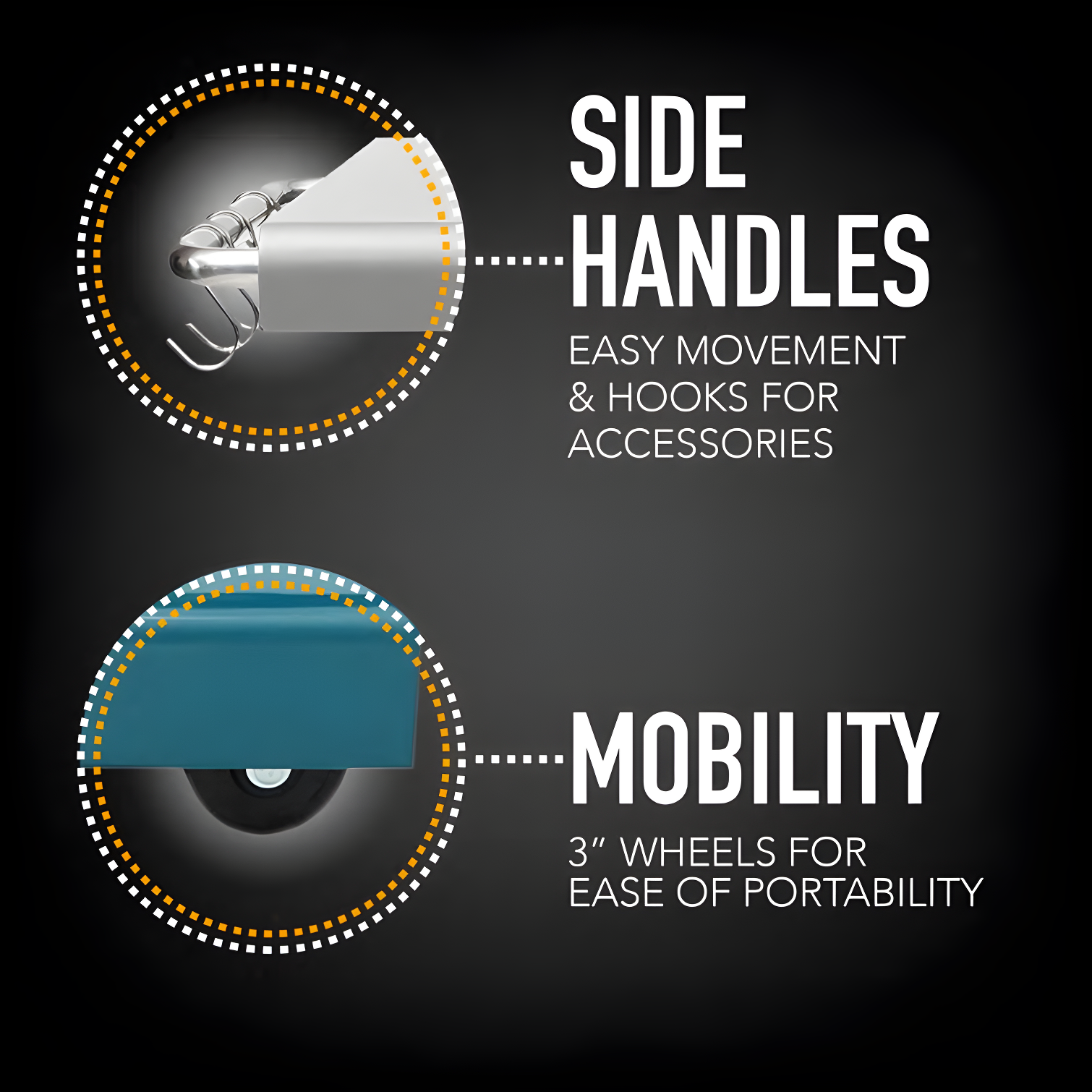 Kenmore 3-Burner Propane Gas Grill with Foldable Side Tables for Outdoor BBQ