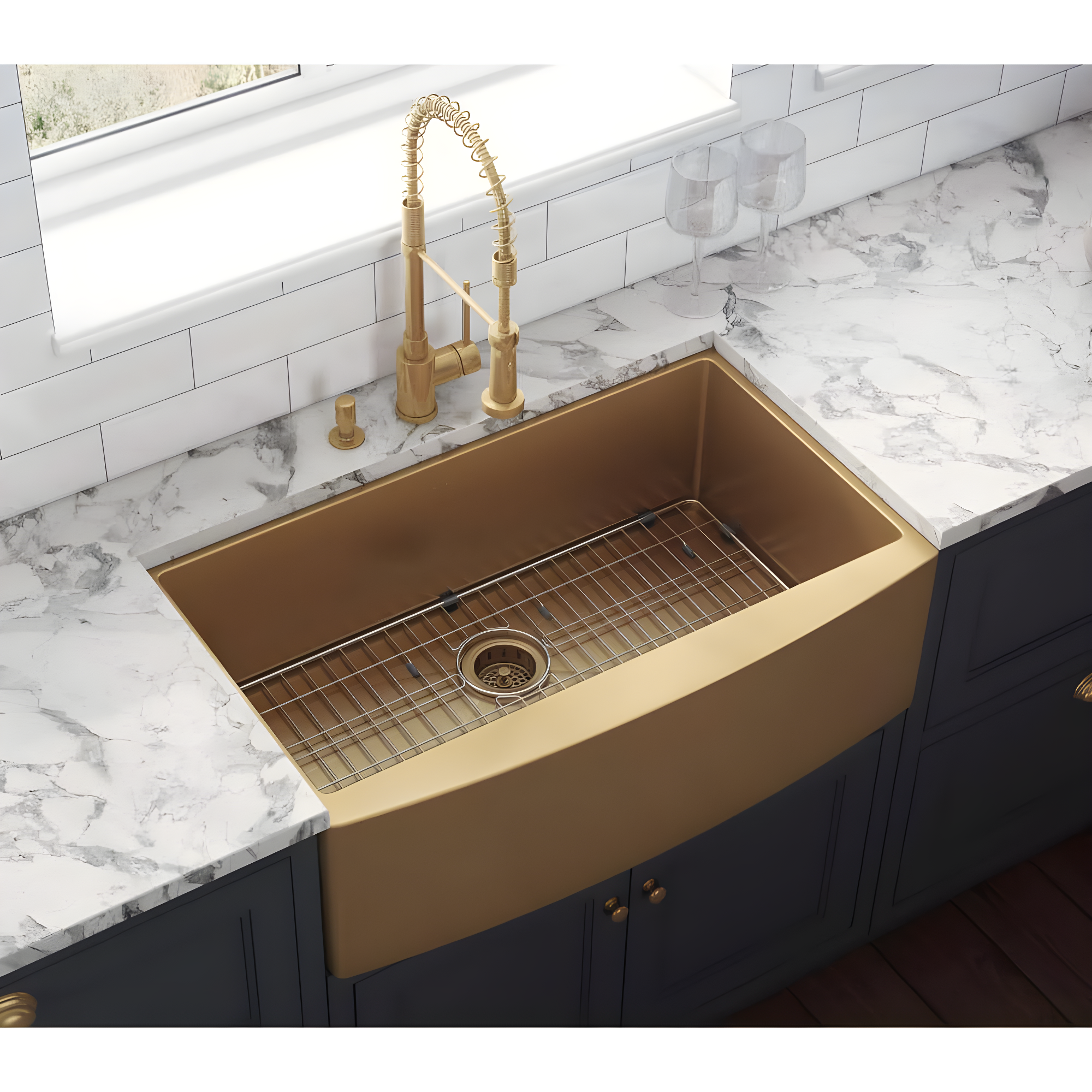 Ruvati 33-inch Apron-Front Farmhouse Kitchen Sink -Stainless Steel