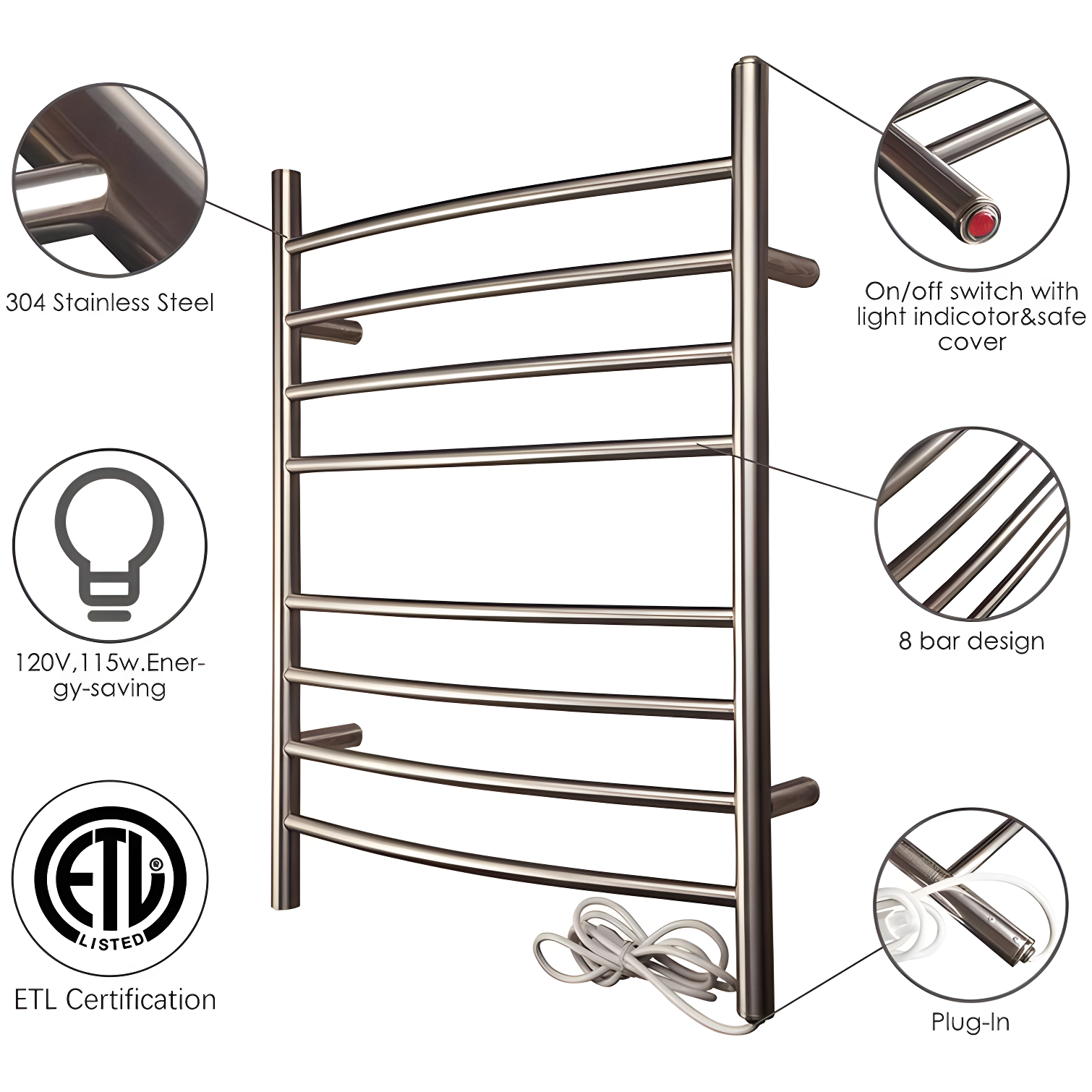 Curved Towel Rail Towel Warmer